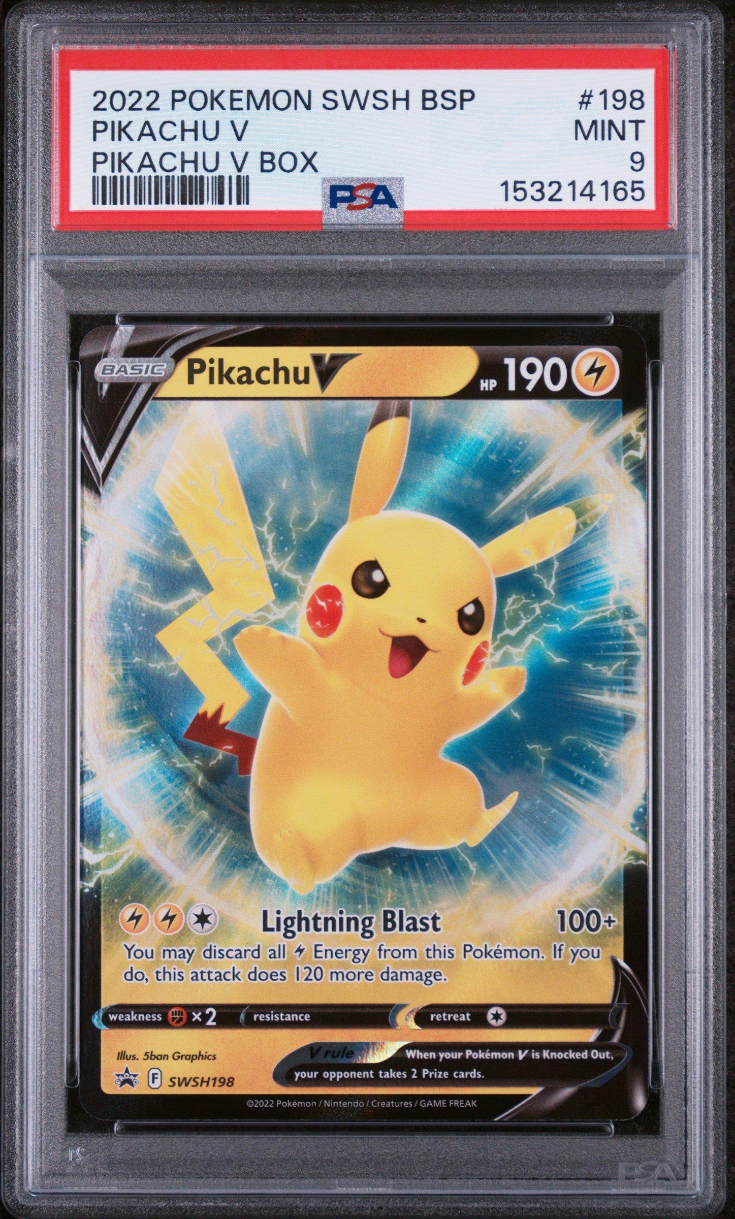 PSA9 ポケモンカード 2022 2022 Pokemon Swsh Black Star Promo 198 Pikachu V Pikachu V Box PSA