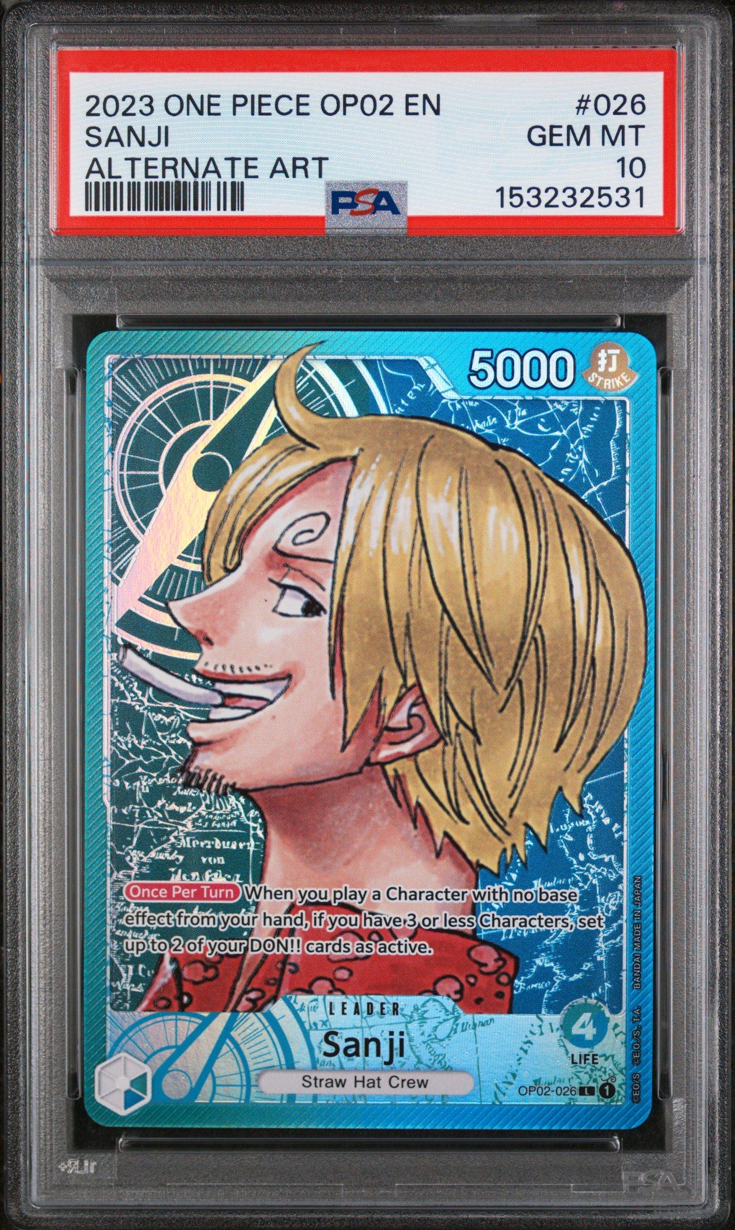 2023 One Piece Op02-paramount War 026 Sanji Alternate Art PSA 10