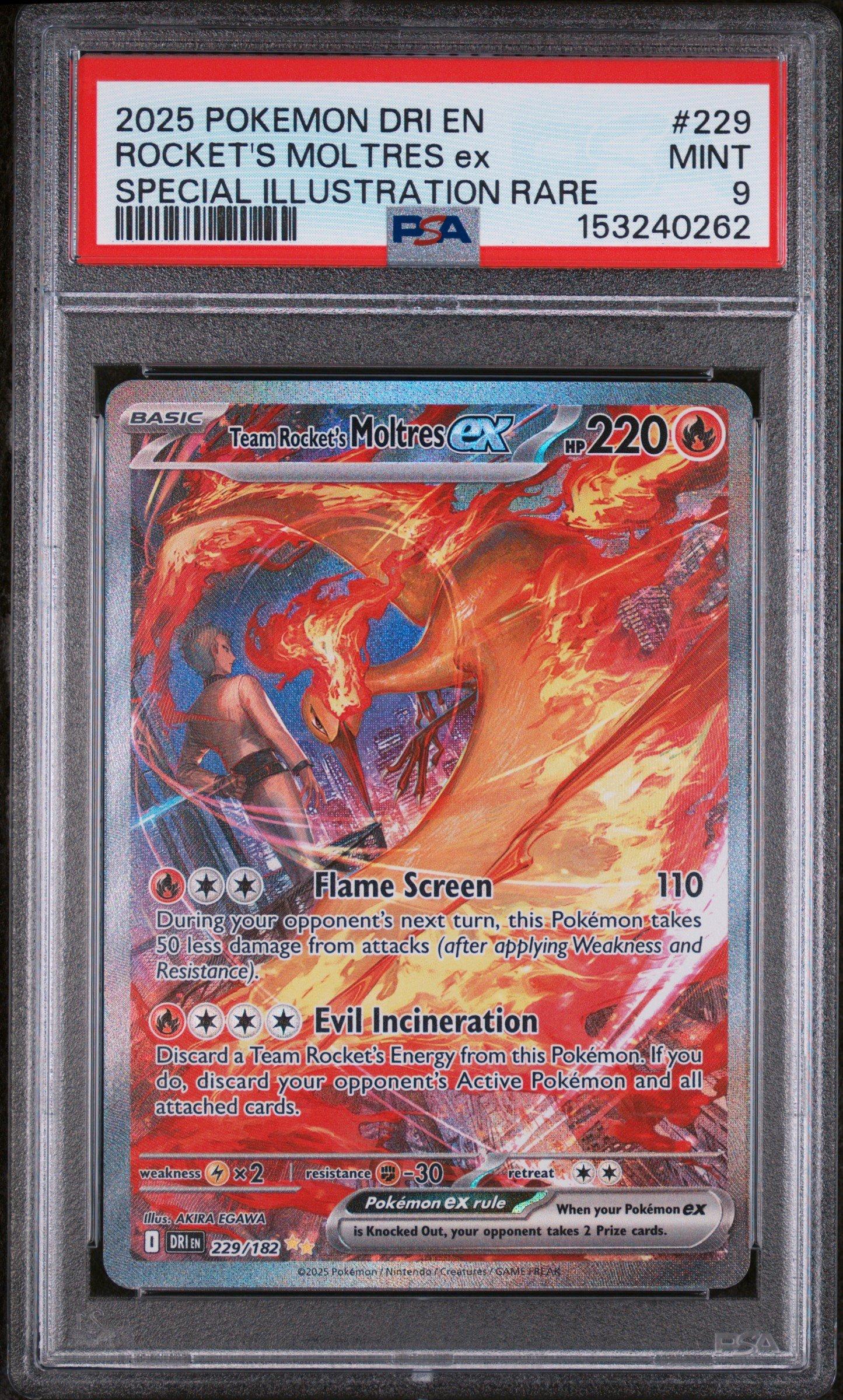 2025 Pokemon Dri En-destined Rivals 229 Team Rocket's Moltres Ex ...