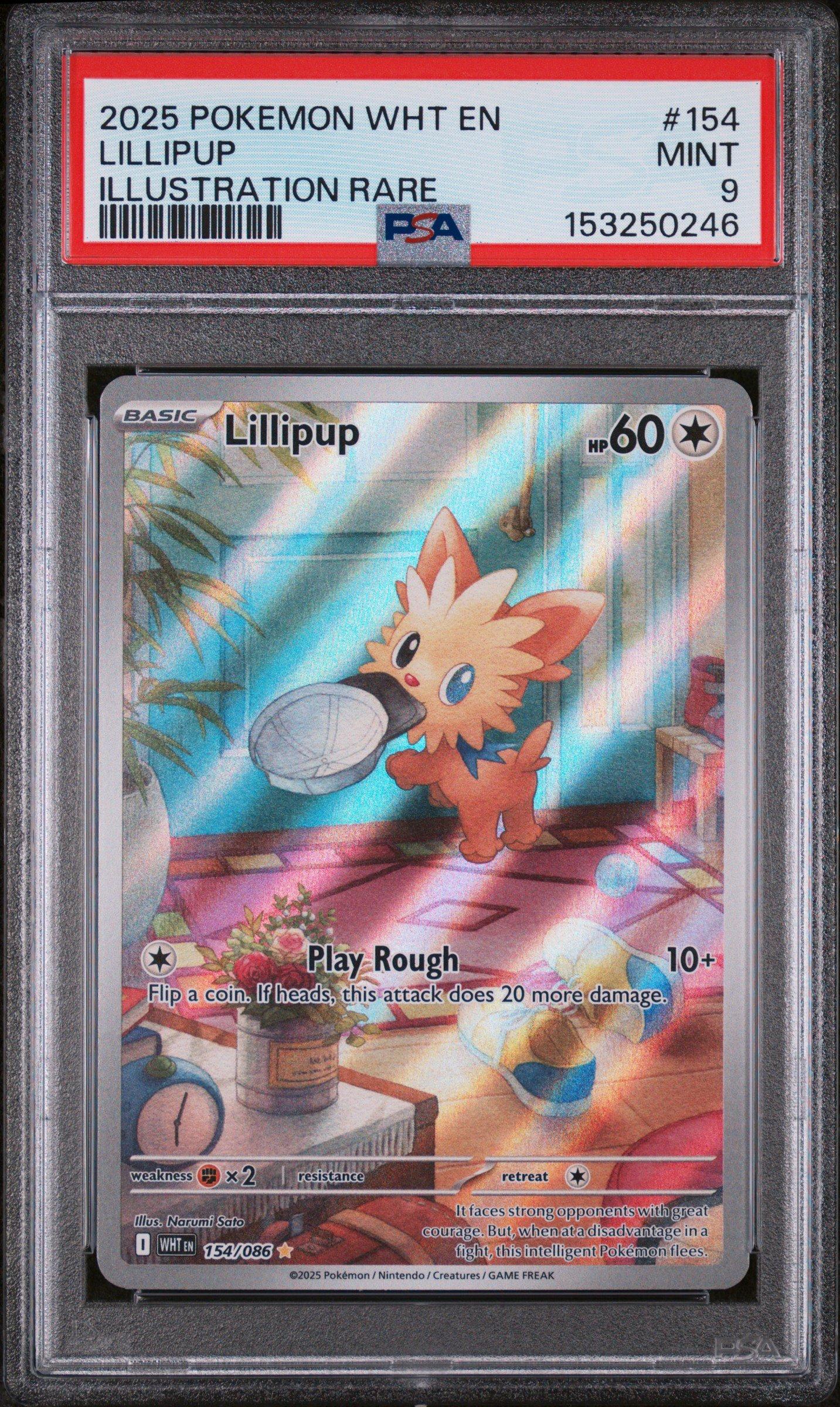 2025 Pokemon Wht En-white Flare 154 Lillipup Illustration Rare PSA