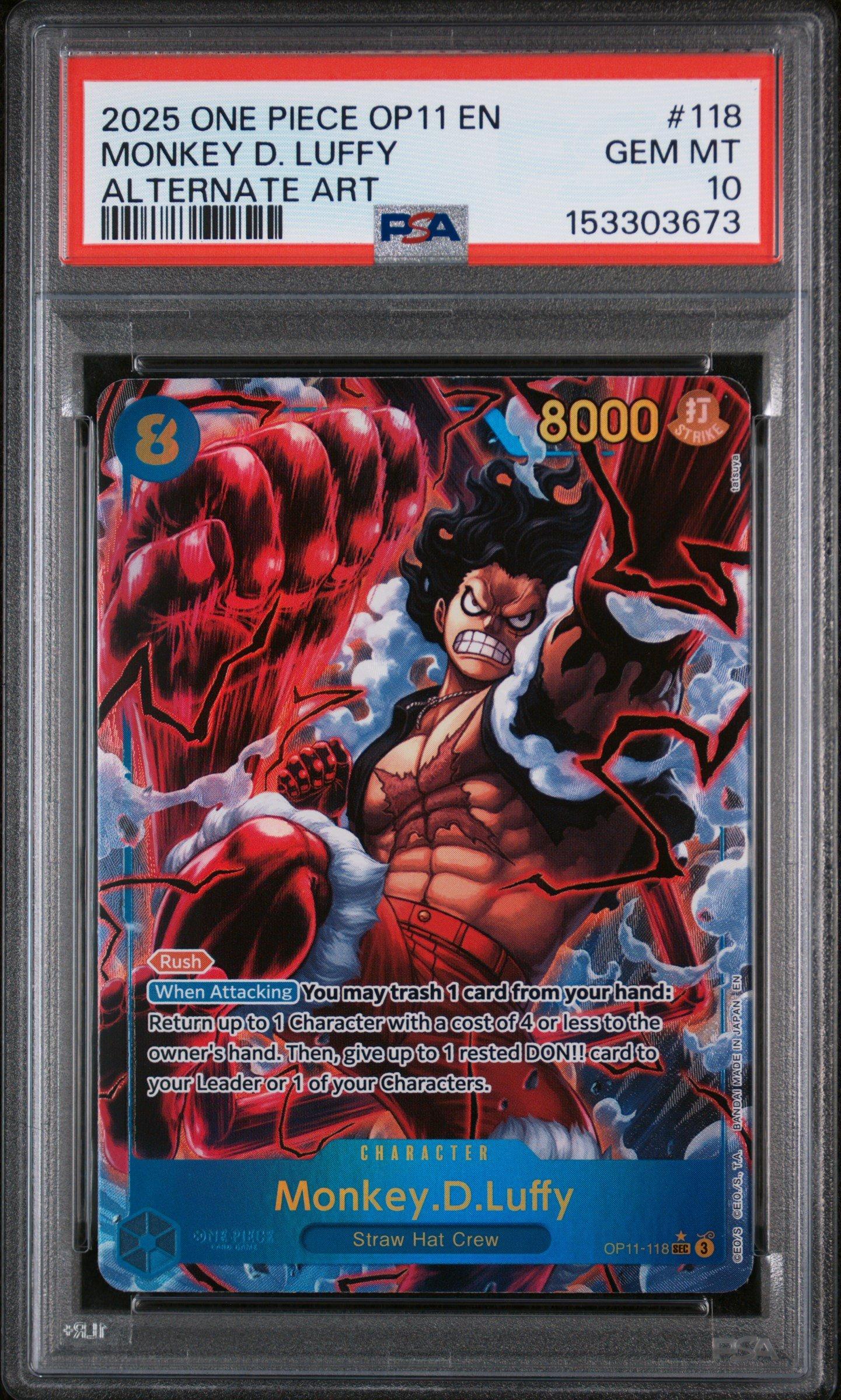 2025 One Piece Op11-a Fist Of Divine Speed 118 Monkey D. Luffy