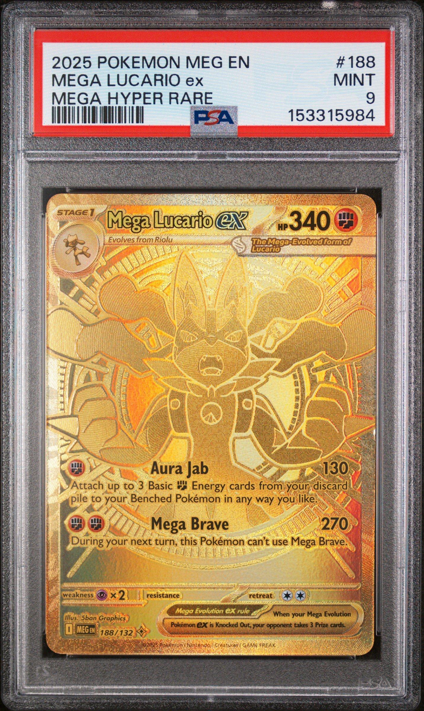 2025 Pokemon Meg En-mega Evolution 188 Mega Lucario Ex Mega Hyper