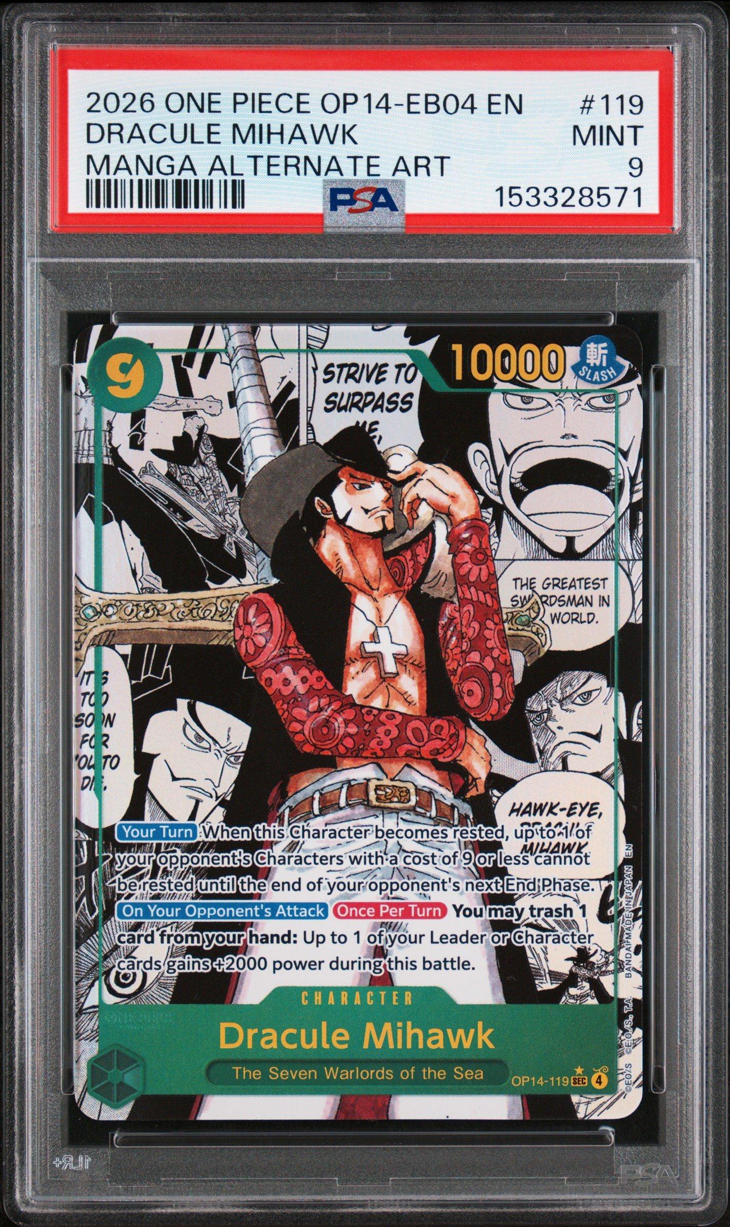 2026 One Piece Op14-eb04-the Azure Sea's Seven 119 Dracule Mihawk