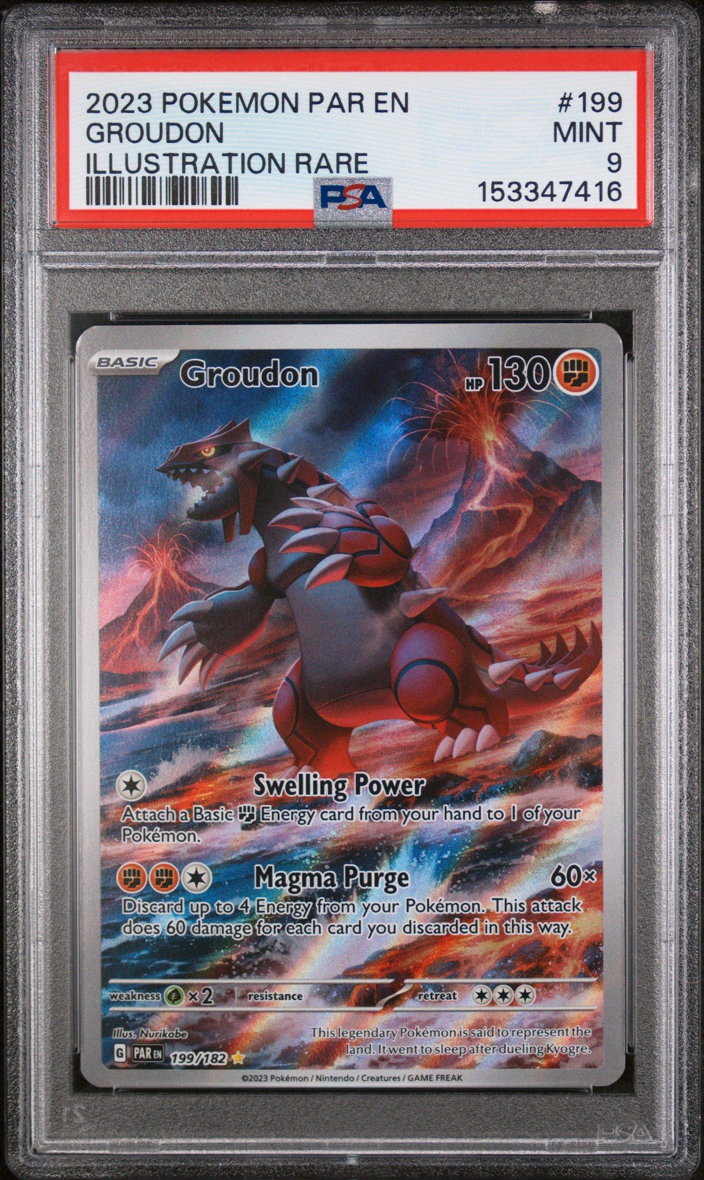 2023 Pokemon Par En-paradox Rift 199 Groudon Illustration Rare PSA