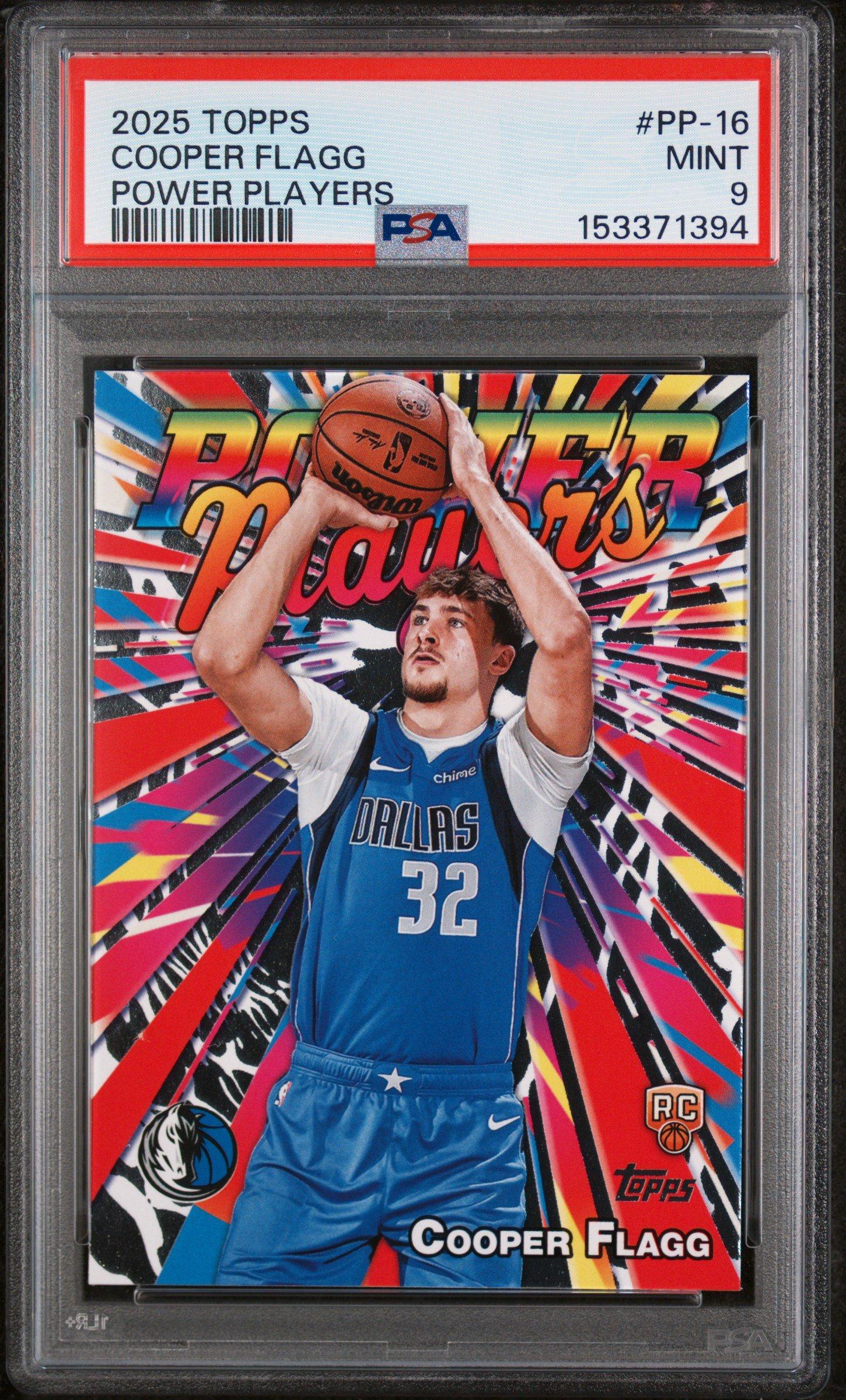 2025 Topps Power Players Pp-16 Cooper Flagg PSA 9 Graded Card 