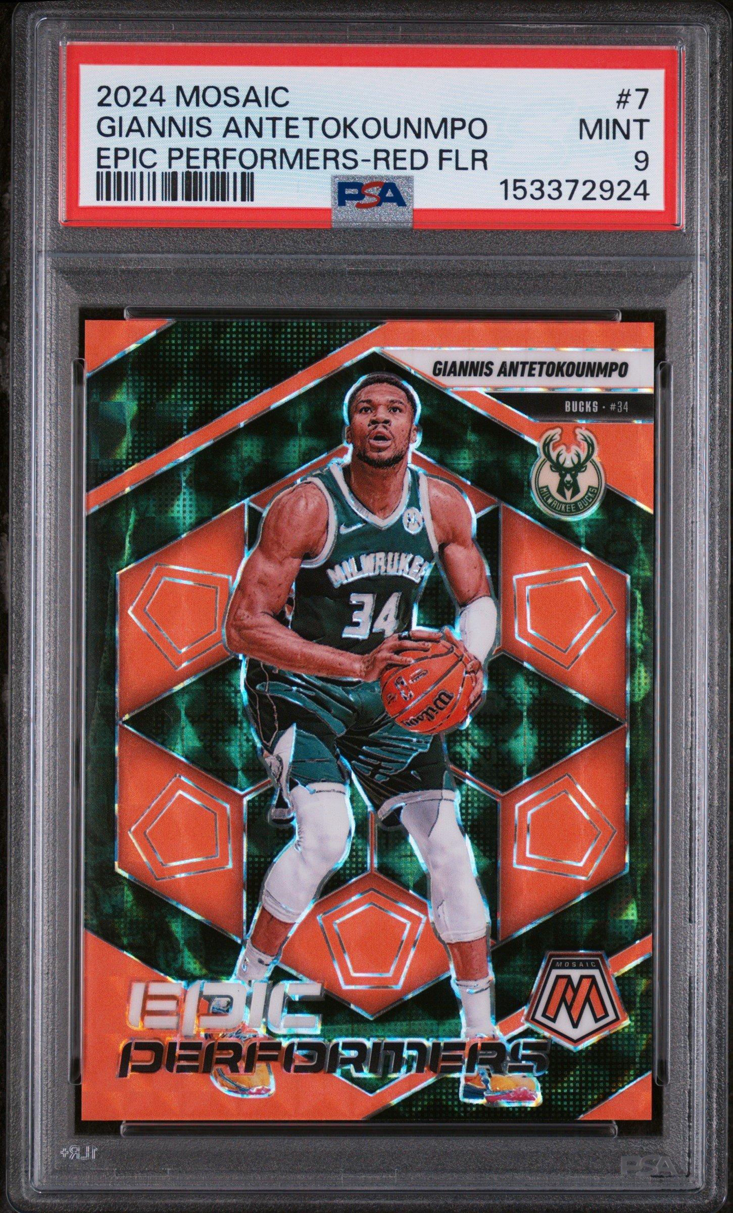 2024 Panini Mosaic Epic Performers 7 Giannis Antetokounmpo Red
