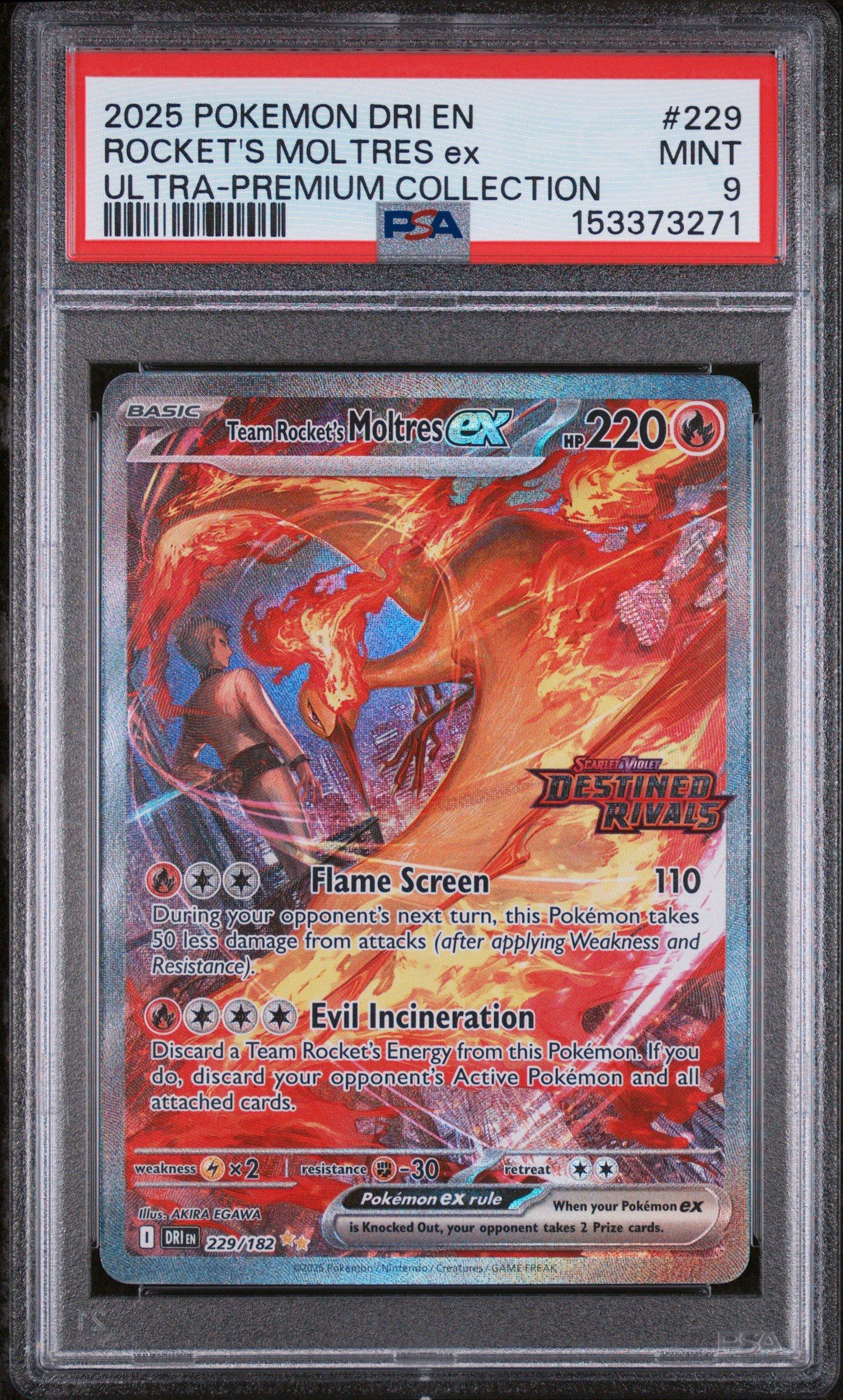 ポケモンカード psa 2025 Pokemon Dri En-destined Rivals 229 Team Rocket's Moltres Ex