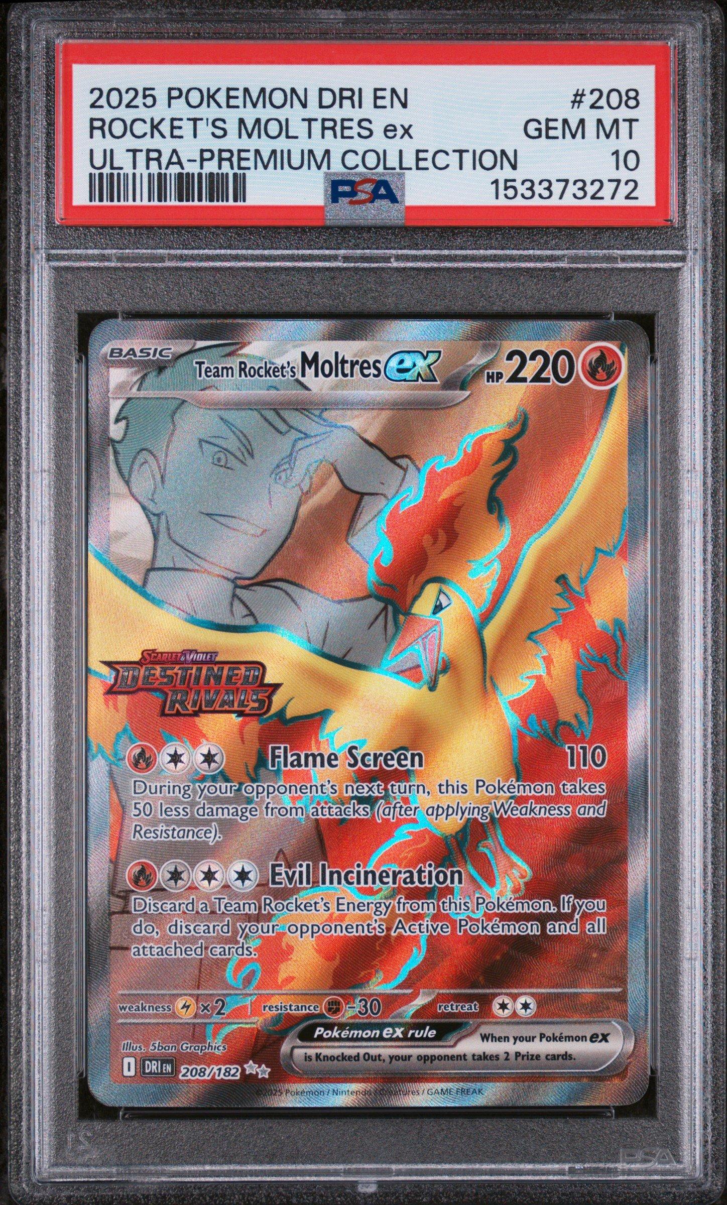 2025 Pokemon Dri En-destined Rivals 208 Team Rocket's Moltres Ex