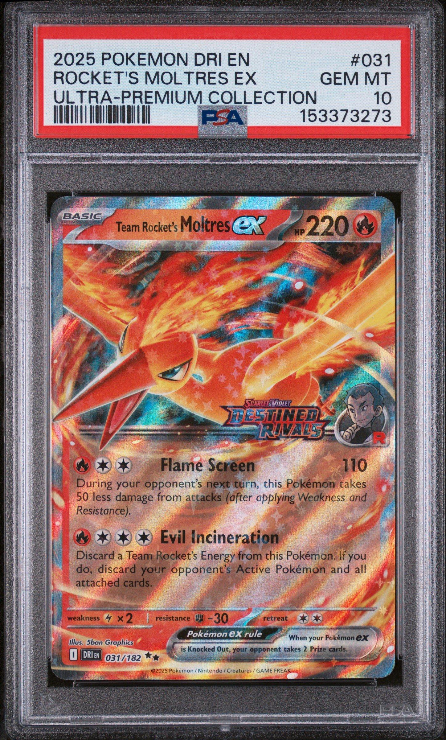 2025 Pokemon Dri En-destined Rivals 031 Team Rocket's Moltres Ex