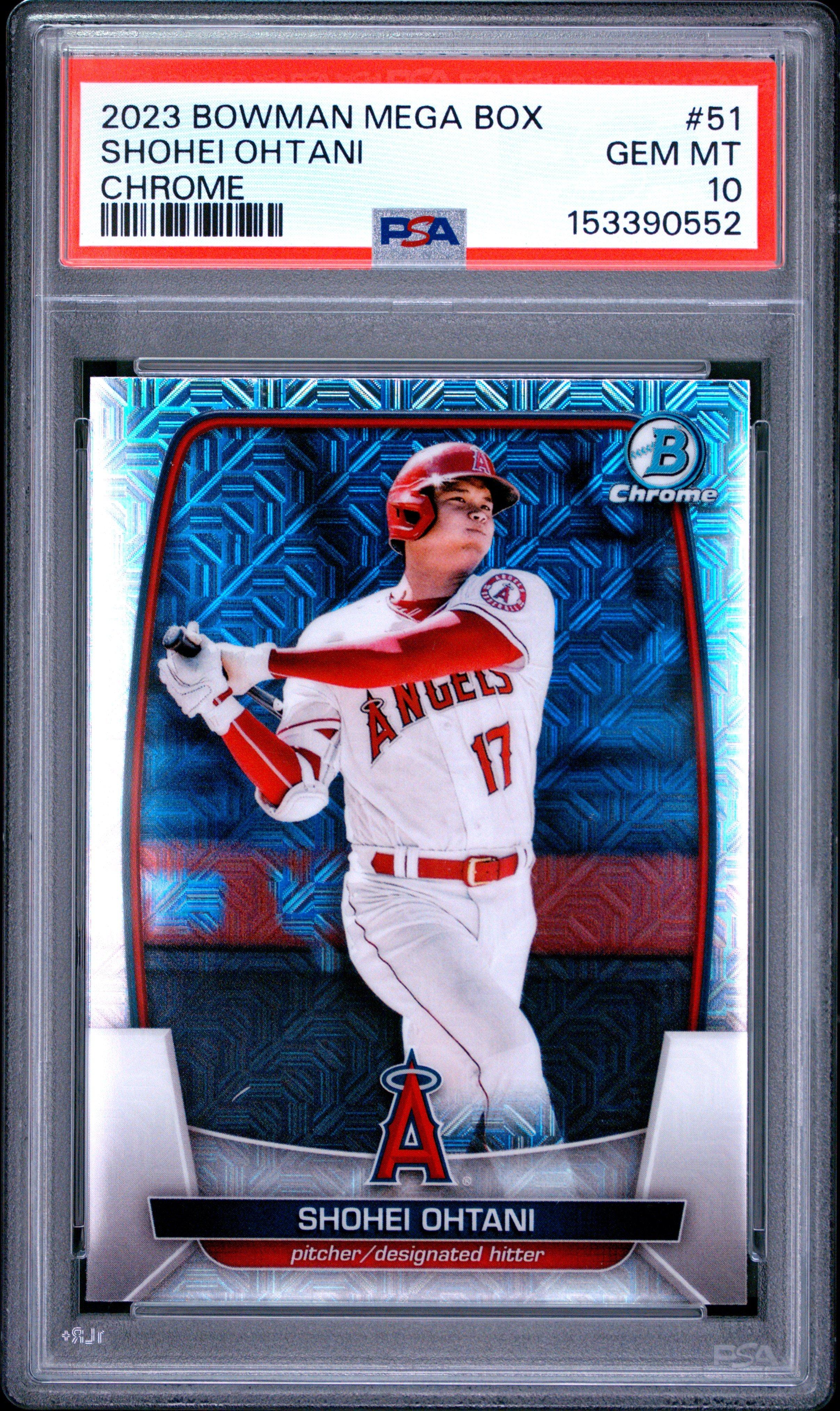 岡植純平 2023 Topps BOWMAN 10シリ 2023 Bowman Mega Box Chrome 51 Shohei Ohtani PSA 10 Graded Card