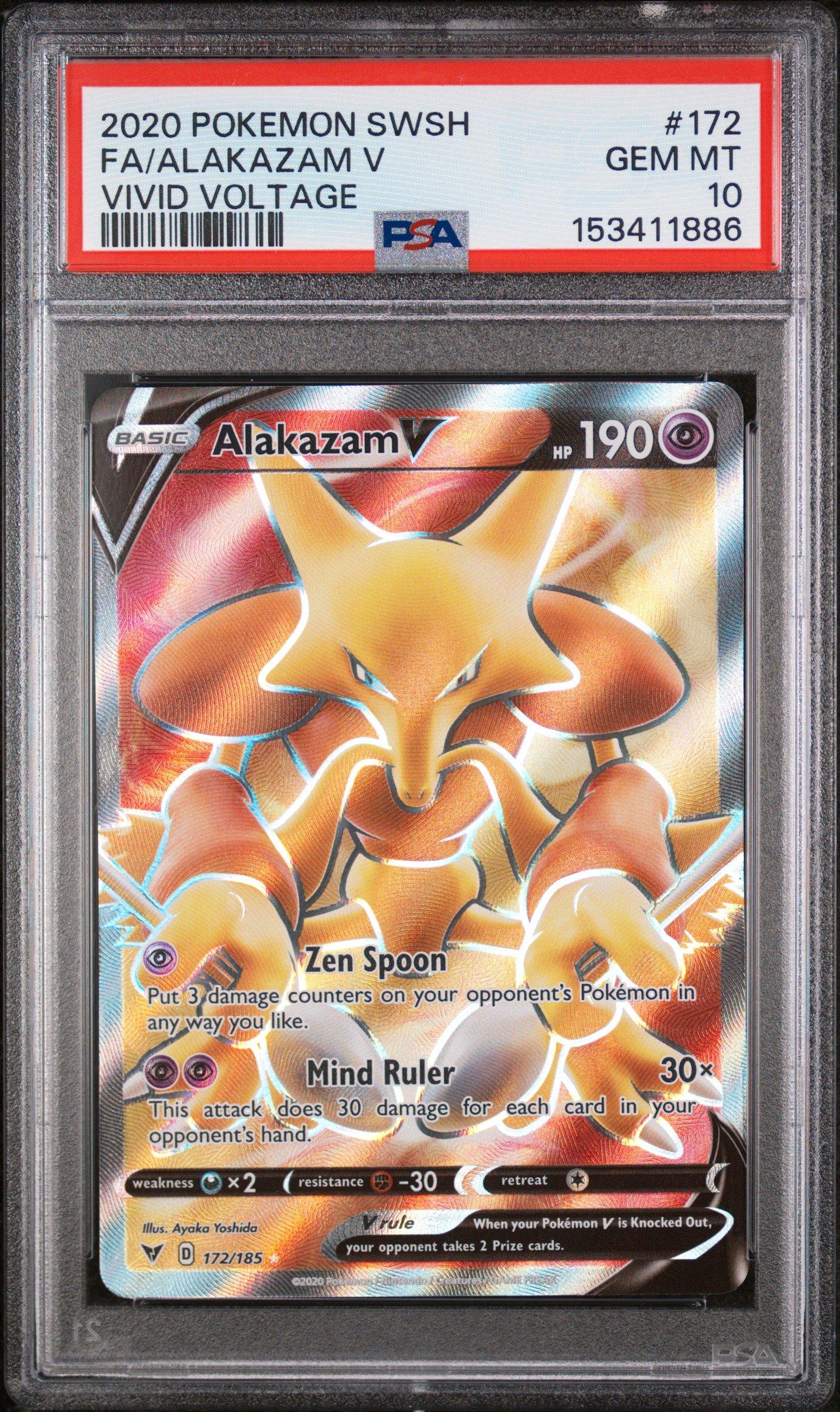 2020 Pokemon Sword & Shield Vivid Voltage 172 Full Art/alakazam V