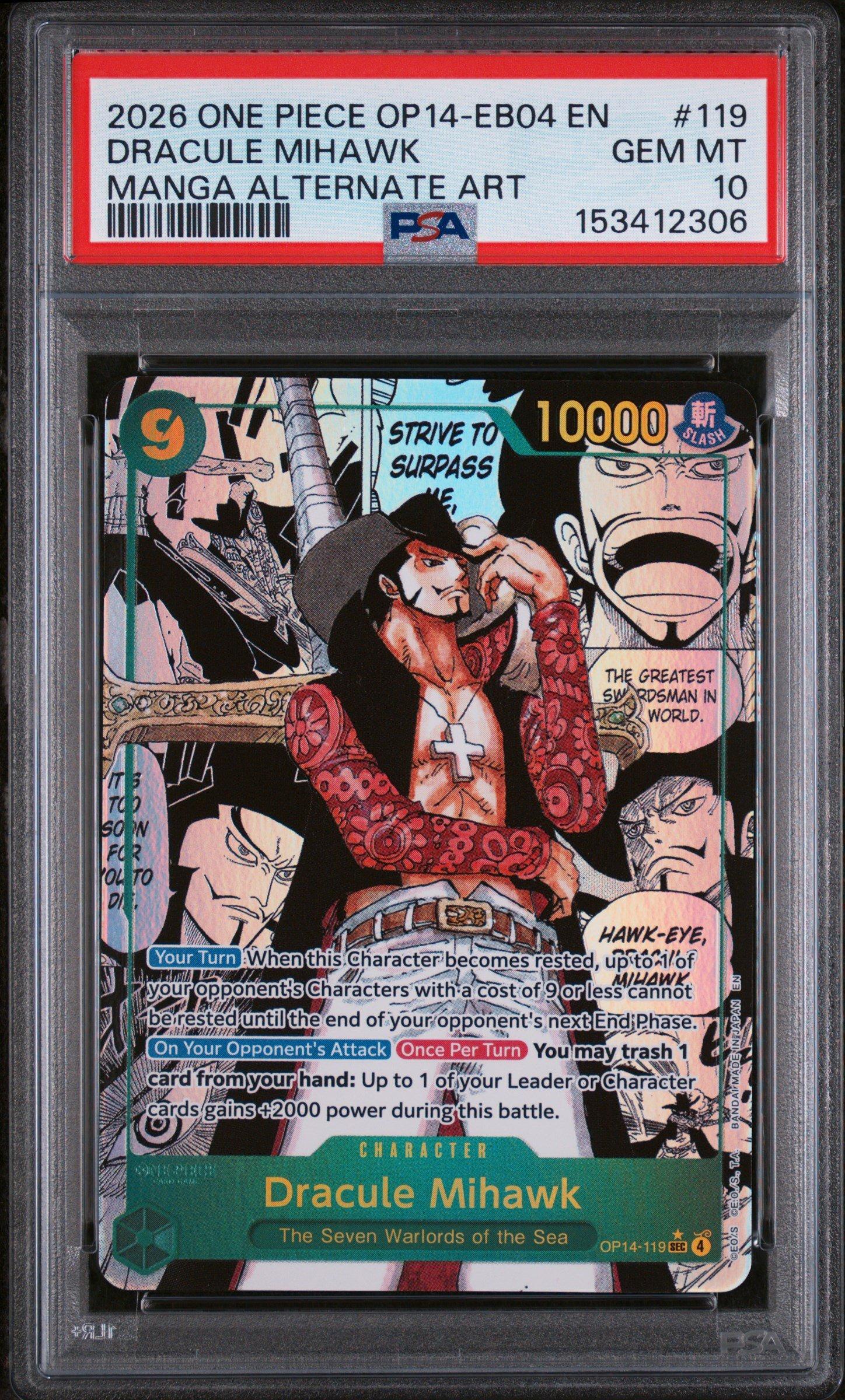 2026 One Piece Op14-eb04-the Azure Sea's Seven 119 Dracule Mihawk