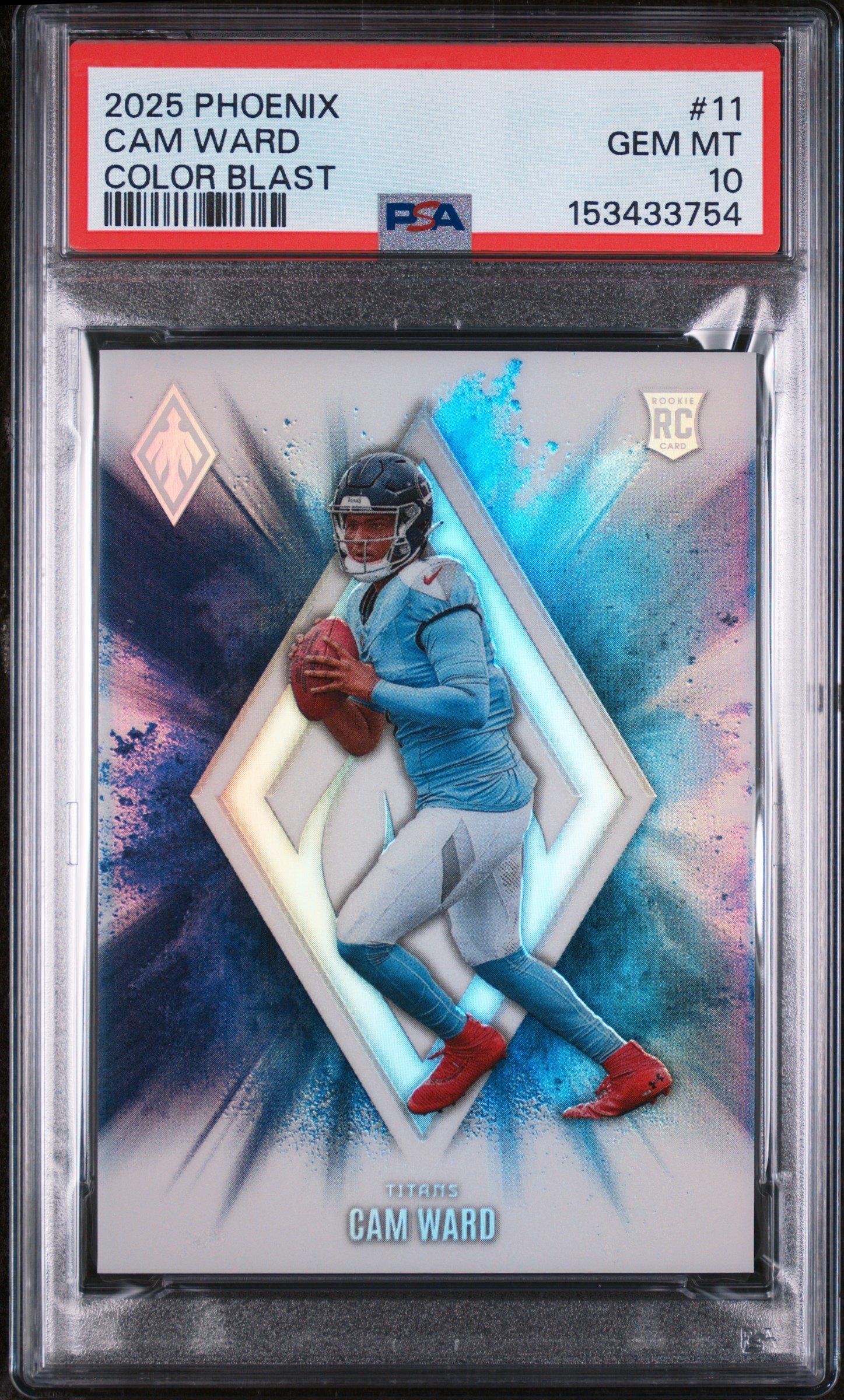 2025 Panini Phoenix Color Blast 11 Cam Ward PSA 10 Graded Card