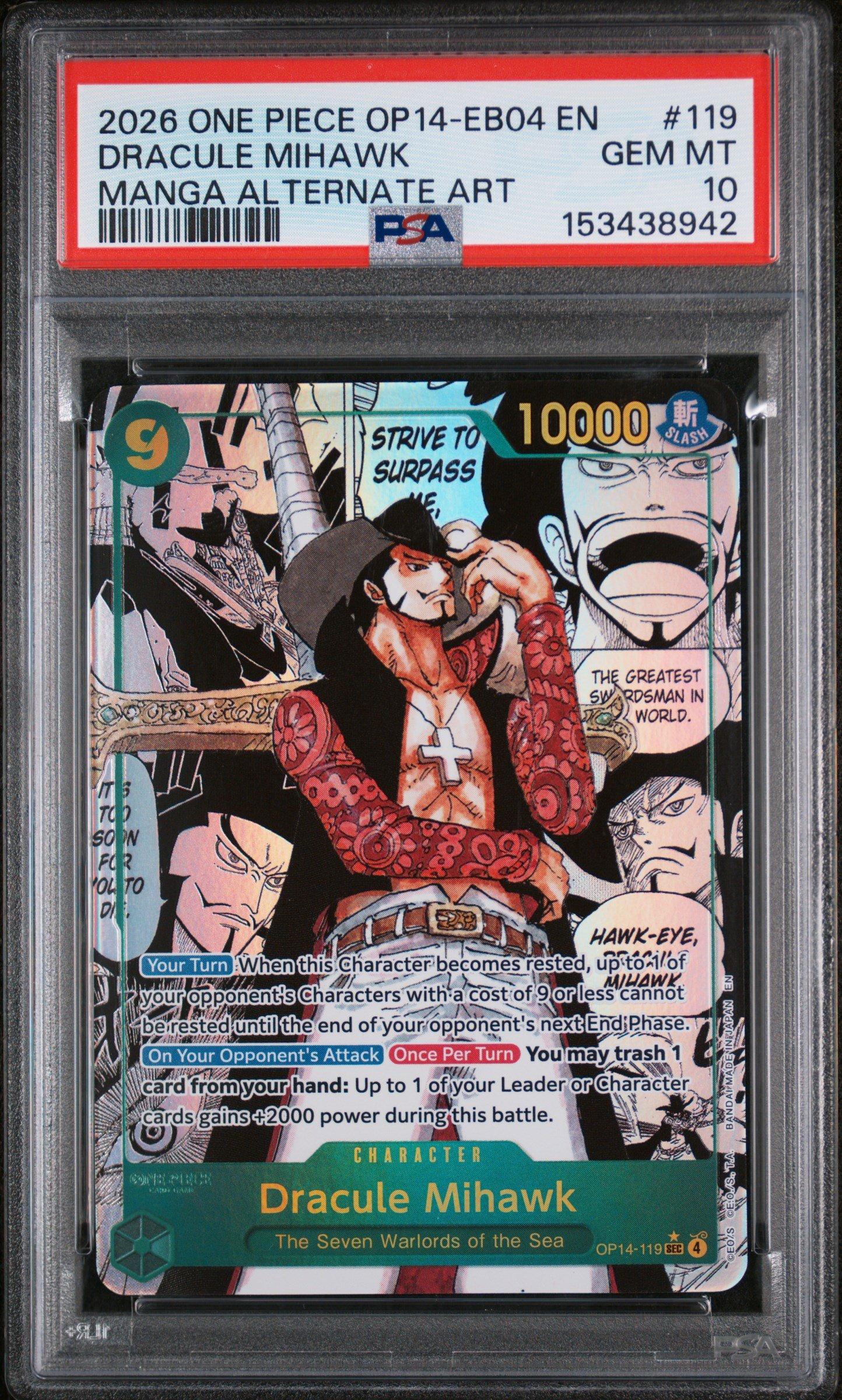 2026 One Piece Op14-eb04-the Azure Sea's Seven 119 Dracule Mihawk