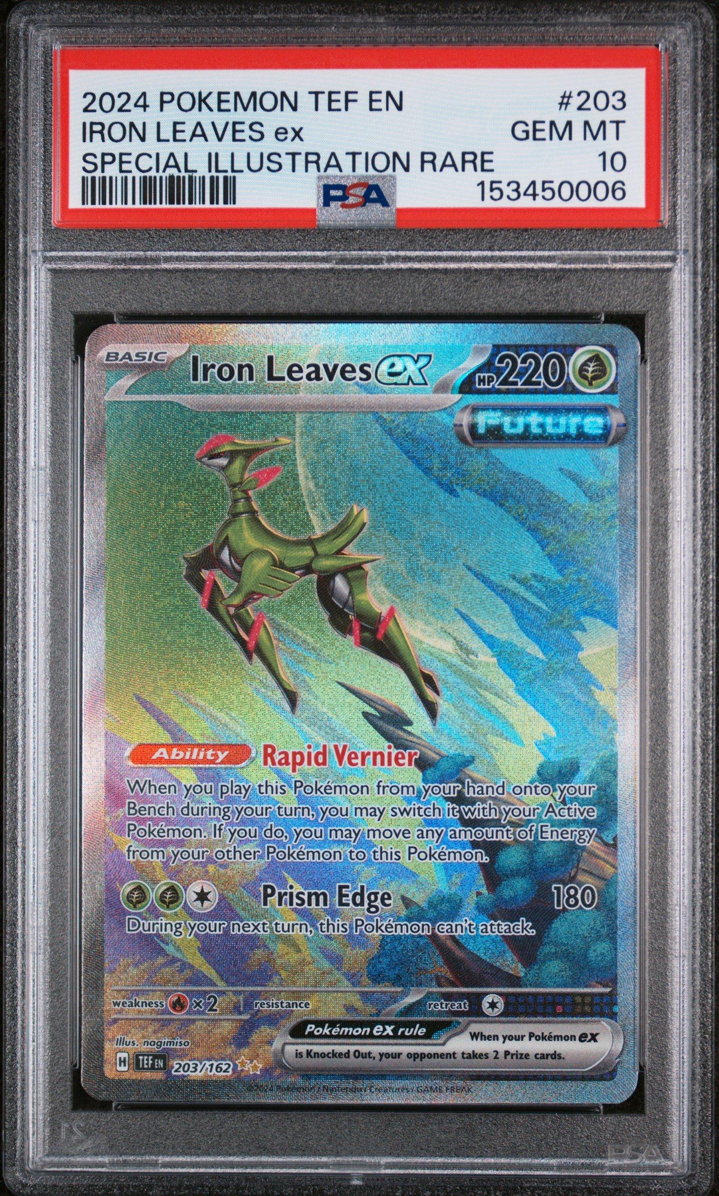 2024 Pokemon Tef En-temporal Forces 203 Iron Leaves Ex Special Illustration  Rare PSA 10 Graded Card | GameStop