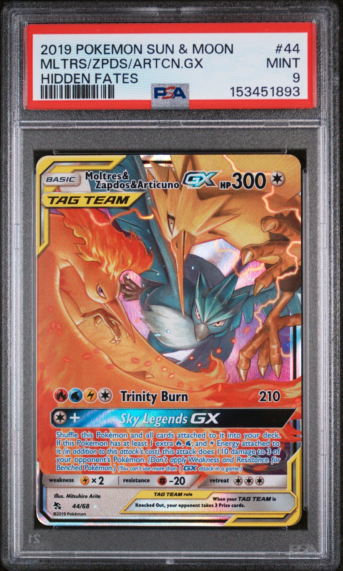 2019 Pokemon Sun & Moon Hidden Fates 44 Moltres & Zapdos