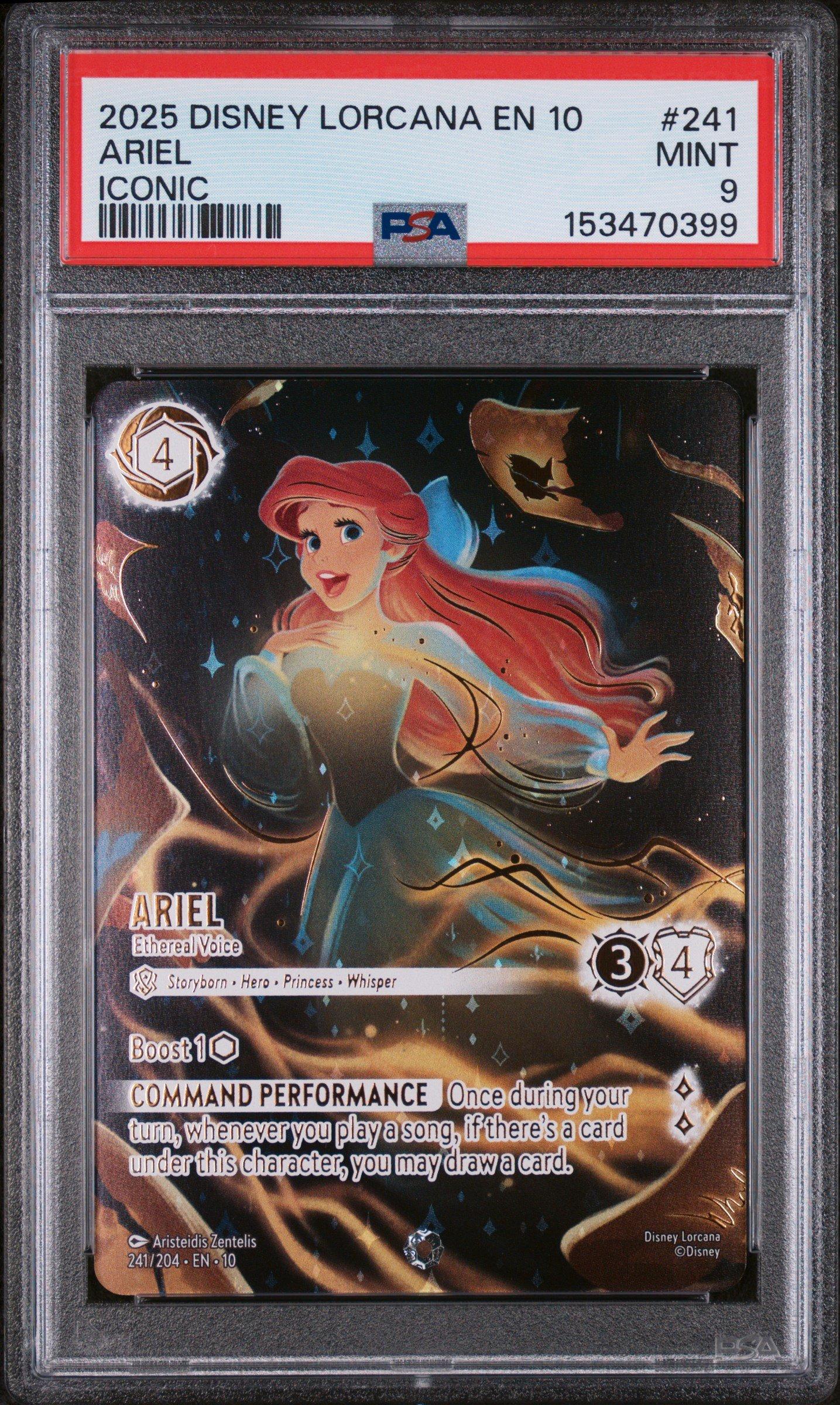lorcana ariel card Disney | Set 9 Fabled | 196/204 | - Determined Mermaid Super Rare Number 004-175 Ariel - Sonic Warrior
