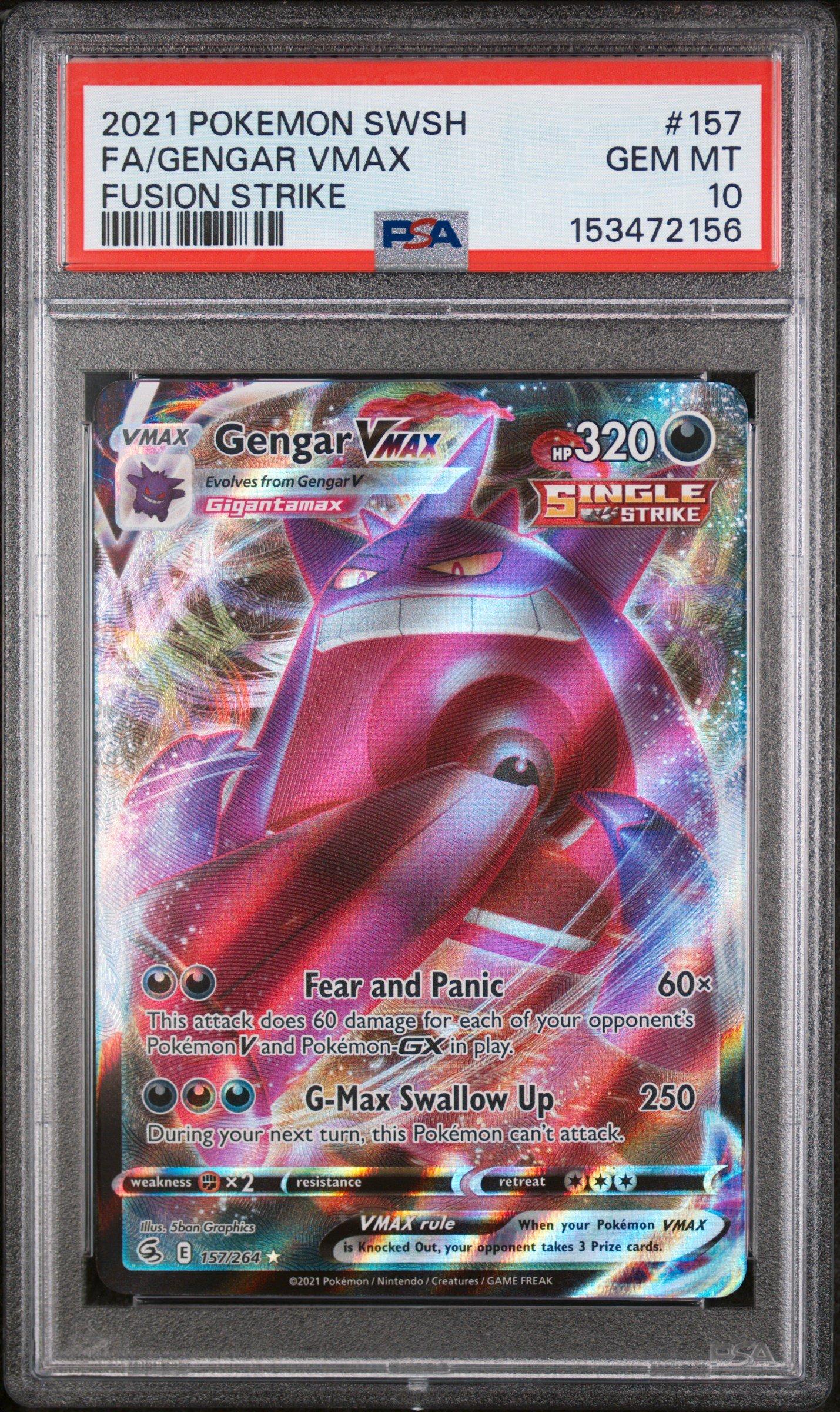 2021 Pokemon Sword & Shield Fusion Strike 157 Full Art/gengar Vmax
