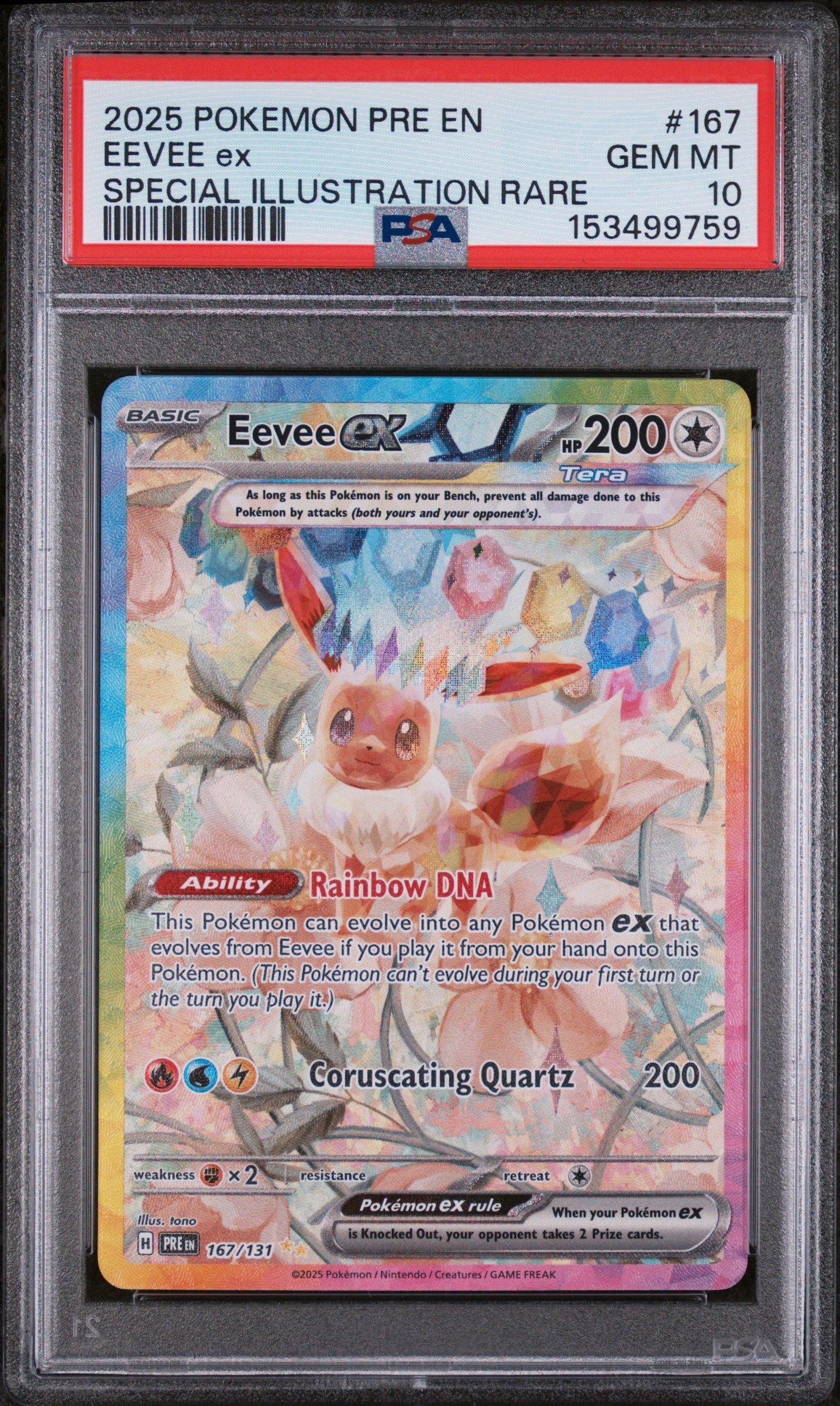 2025 Pokemon Pre En-prismatic Evolutions 167 Eevee Ex Special