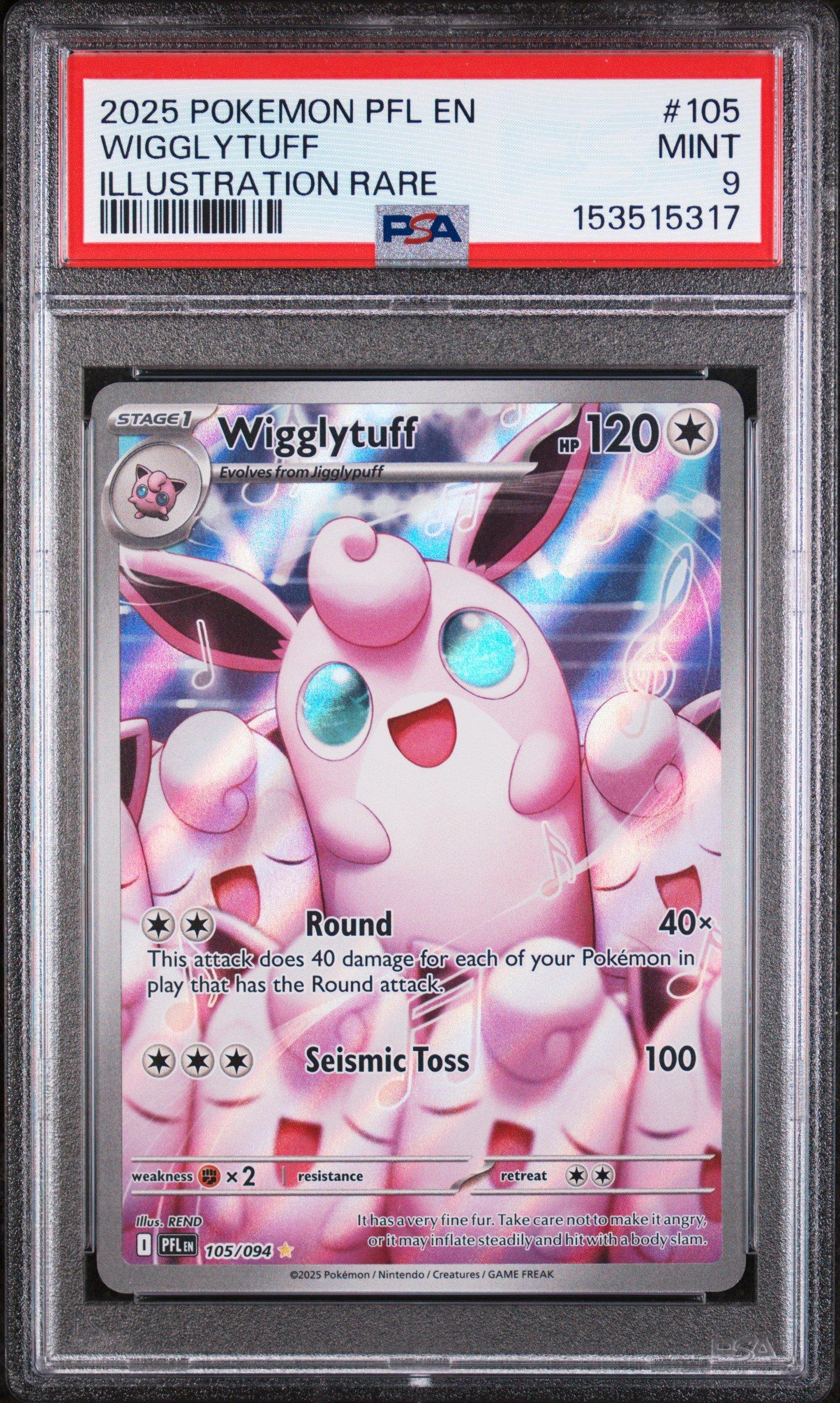 2025 Pokemon Pfl En-phantasmal Flames 105 Wigglytuff Illustration
