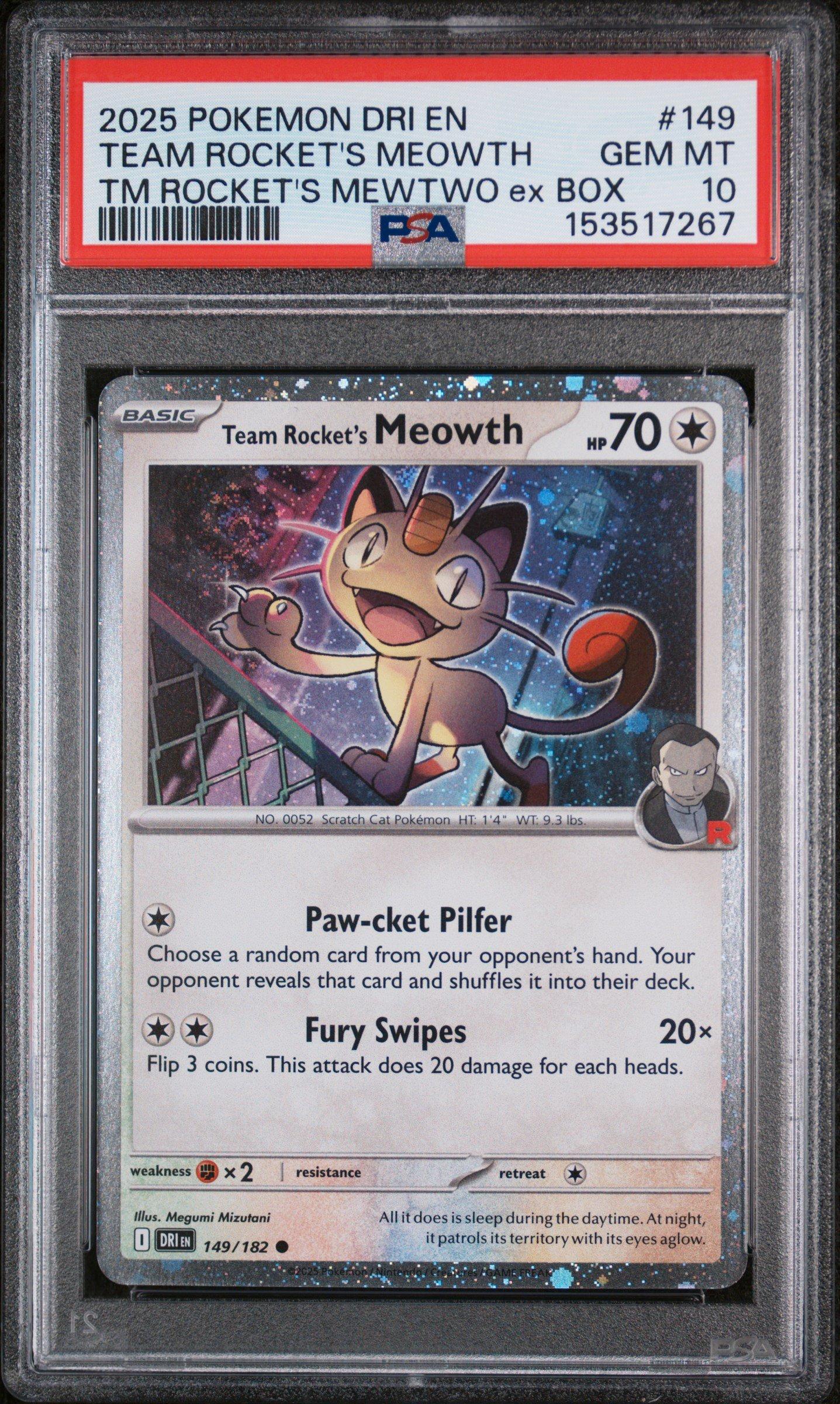 2025 Pokemon Dri En-destined Rivals 149 Team Rocket's Meowth Team