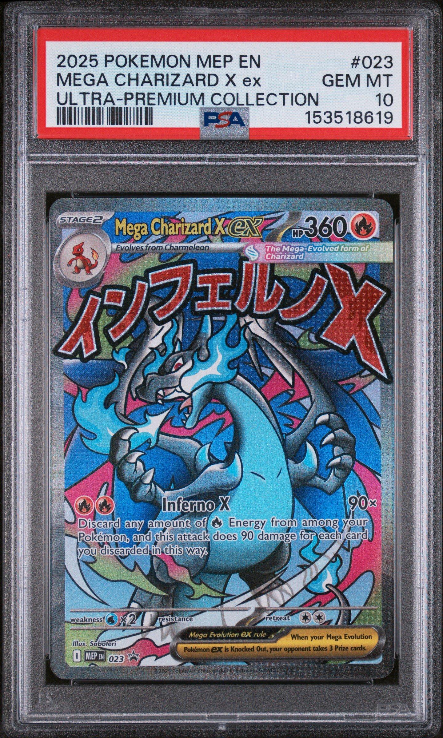 2025 Pokemon Mep En-me Black Star Promo 023 Mega Charizard X Ex