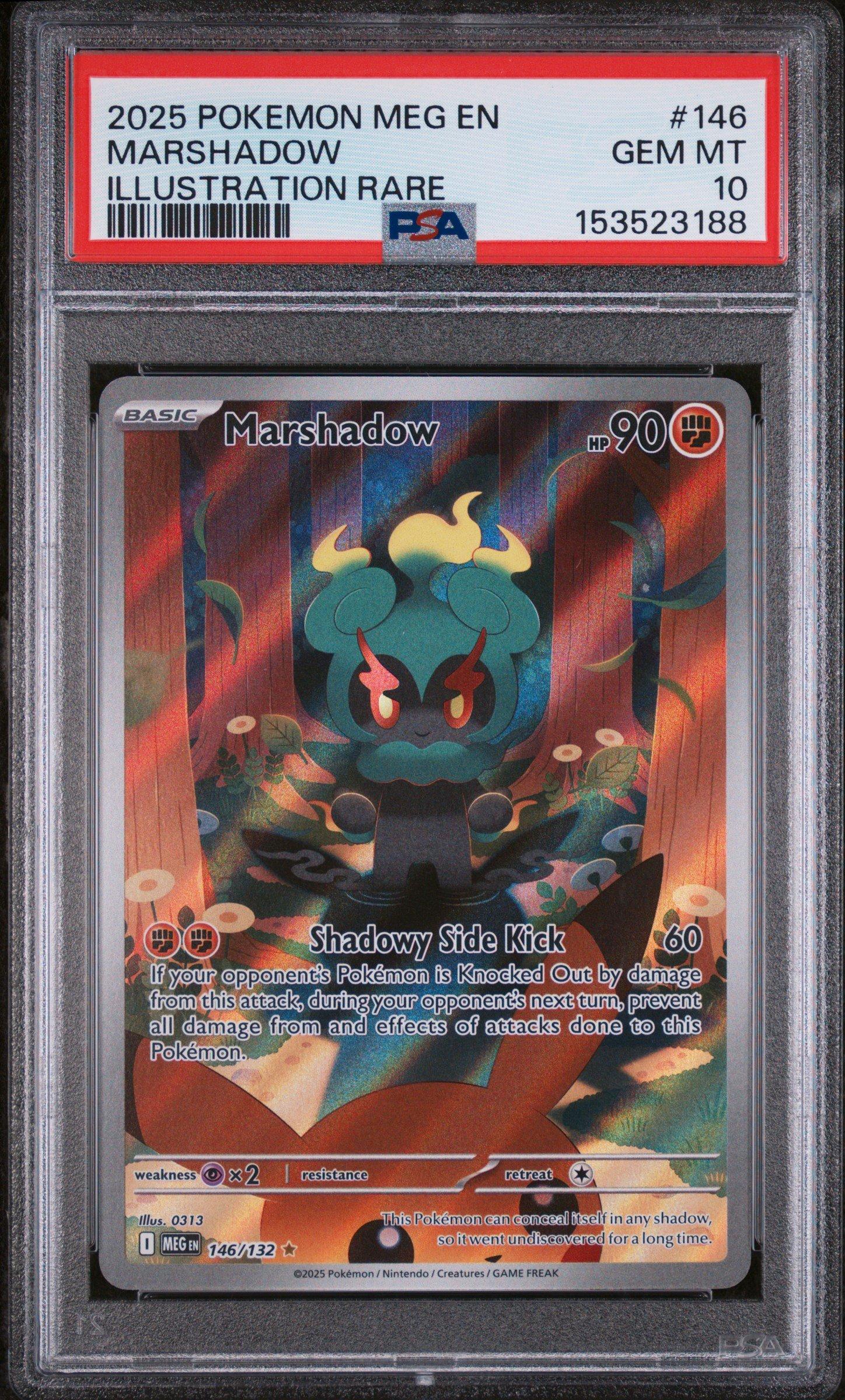 マーシャPSA10 2025 Pokemon Meg En-mega Evolution 146 Marshadow Illustration Rare