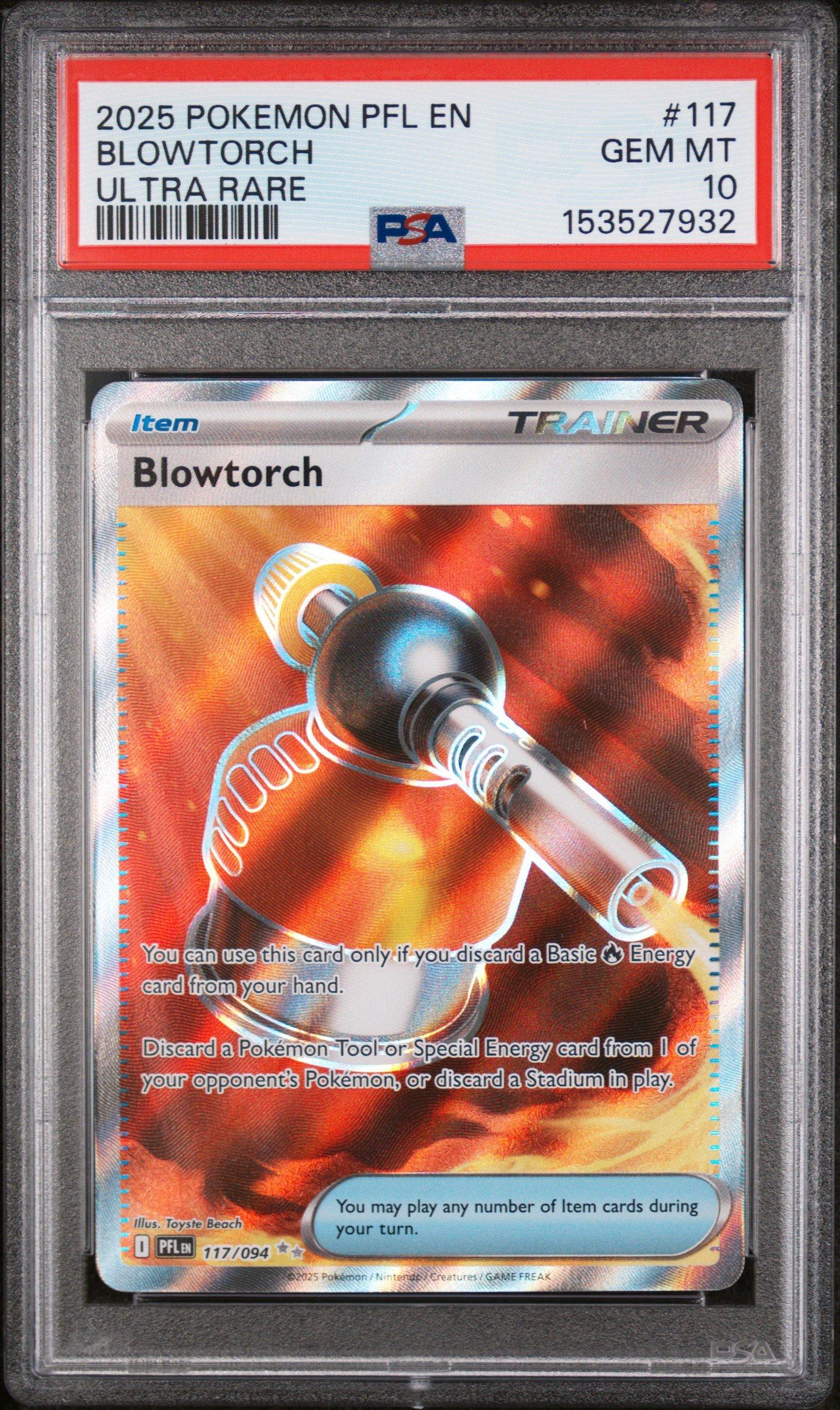 2025 Pokemon Pfl En-phantasmal Flames 117 Blowtorch Ultra Rare PSA