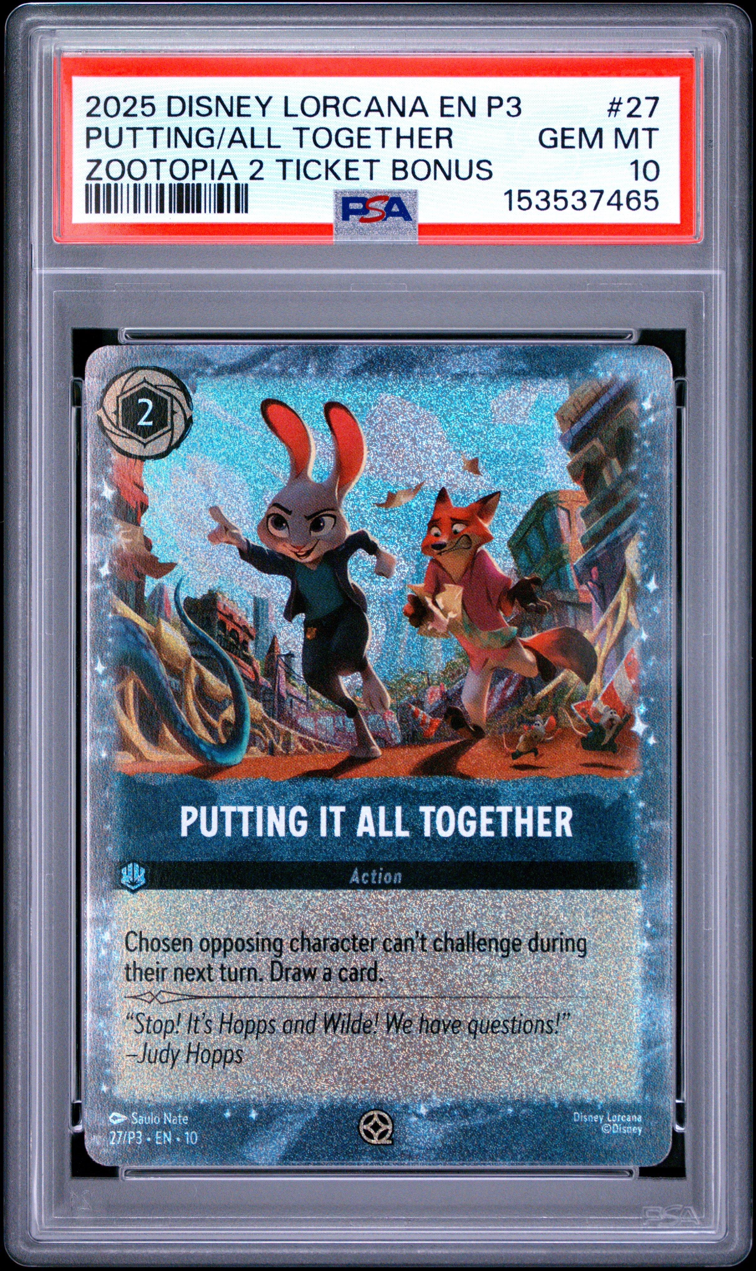 その他 PSA10Disney Lorcana #27 Zootopia 2 7014 2025 Disney Lorcana En P3-promo 27 Putting It All Together