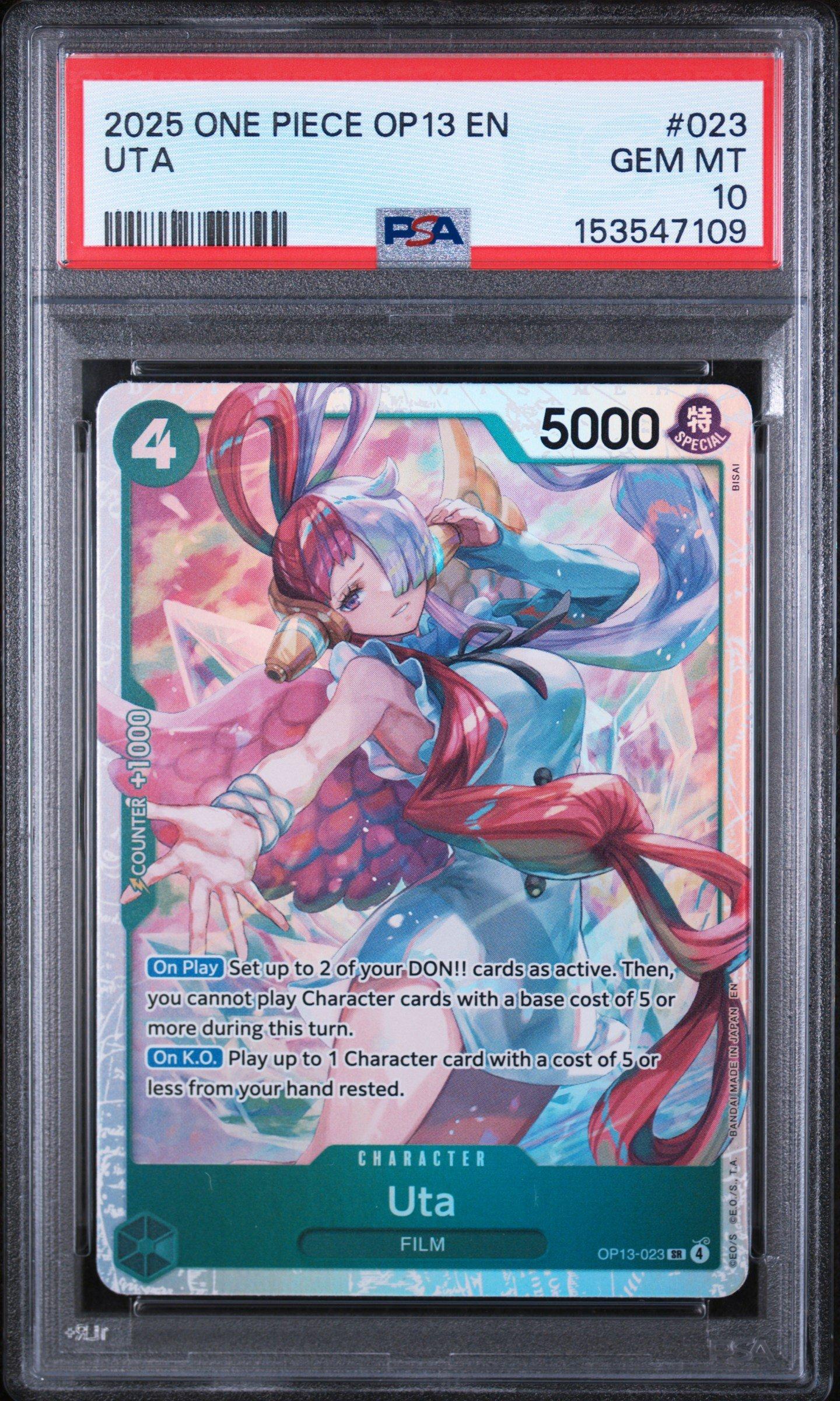 2025 One Piece Op13-carrying On His Will 023 Uta PSA 10 Graded