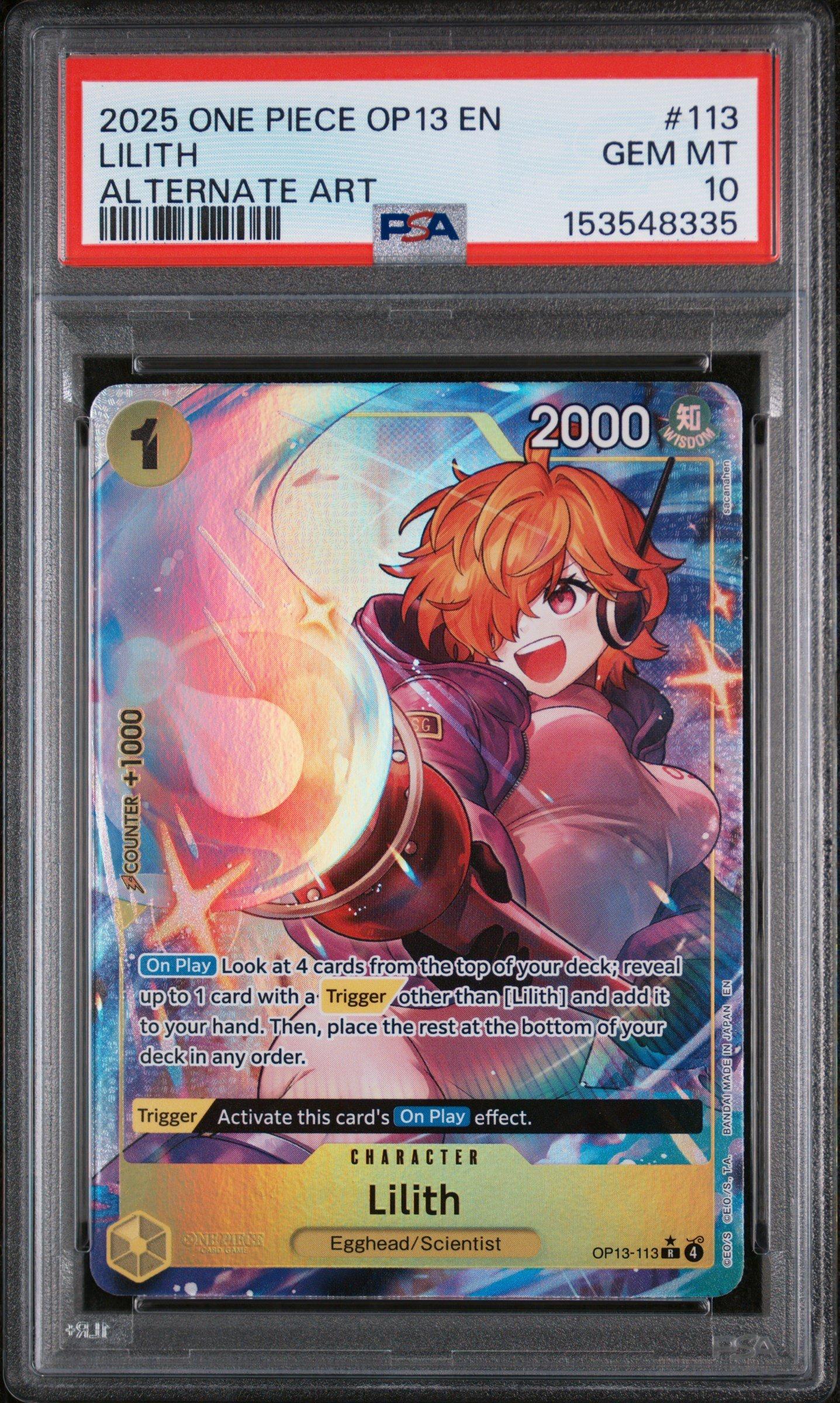 PSA10リリス #113 9947 2025 One Piece Op13-carrying On His Will 113 Lilith Alternate Art