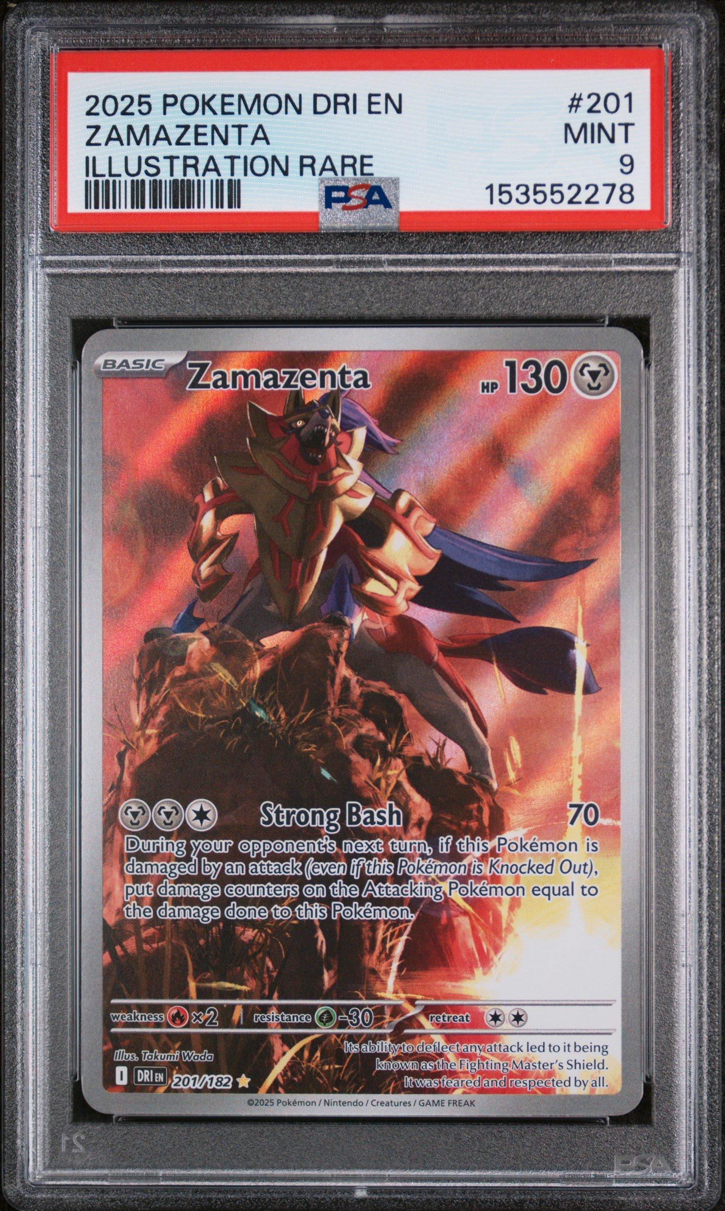 2025 Pokemon Dri En-destined Rivals 201 Zamazenta Illustration Rare PSA 9 Graded  Card | GameStop