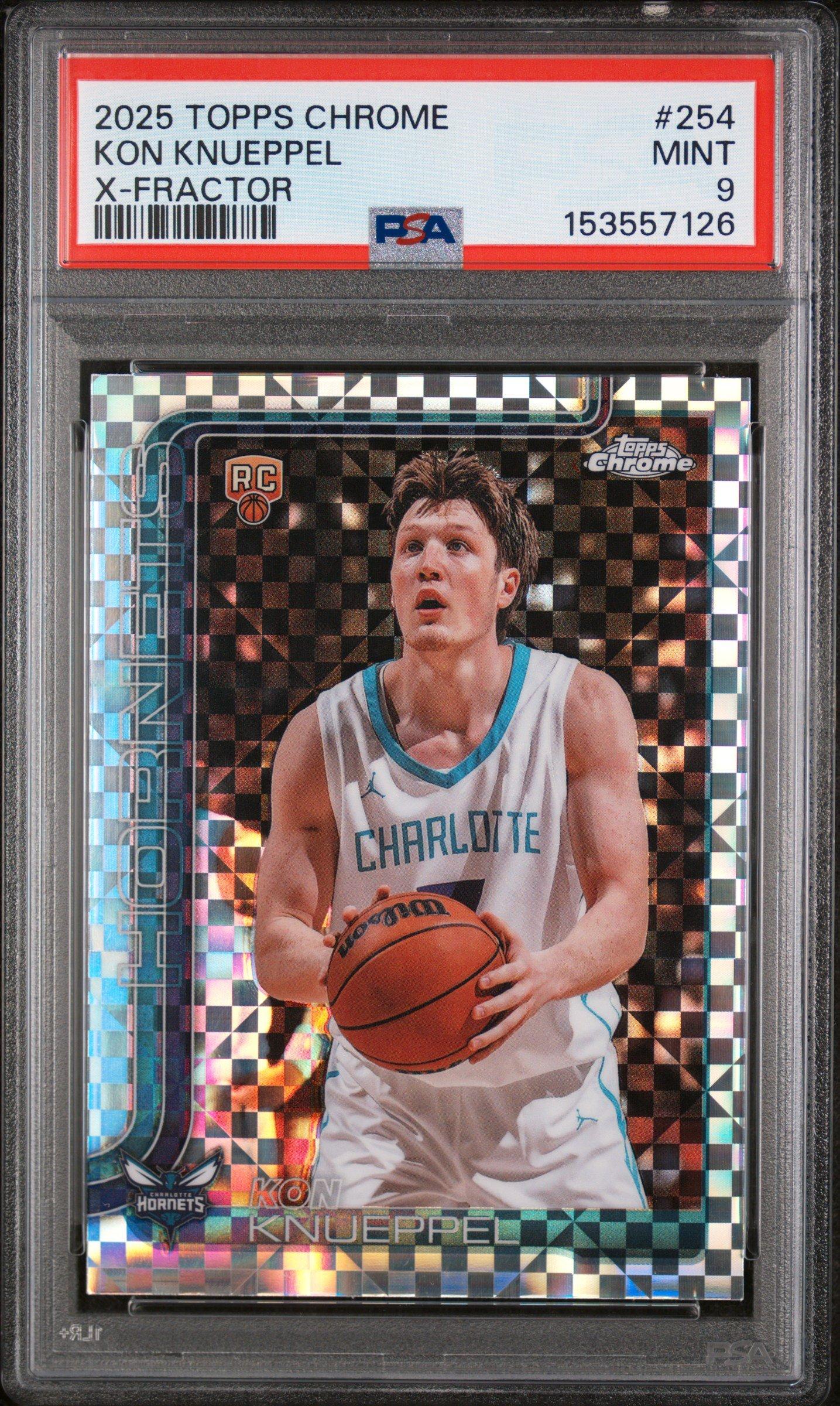 2025 Topps Chrome 254 Kon Knueppel X-fractor PSA 9 Graded Card