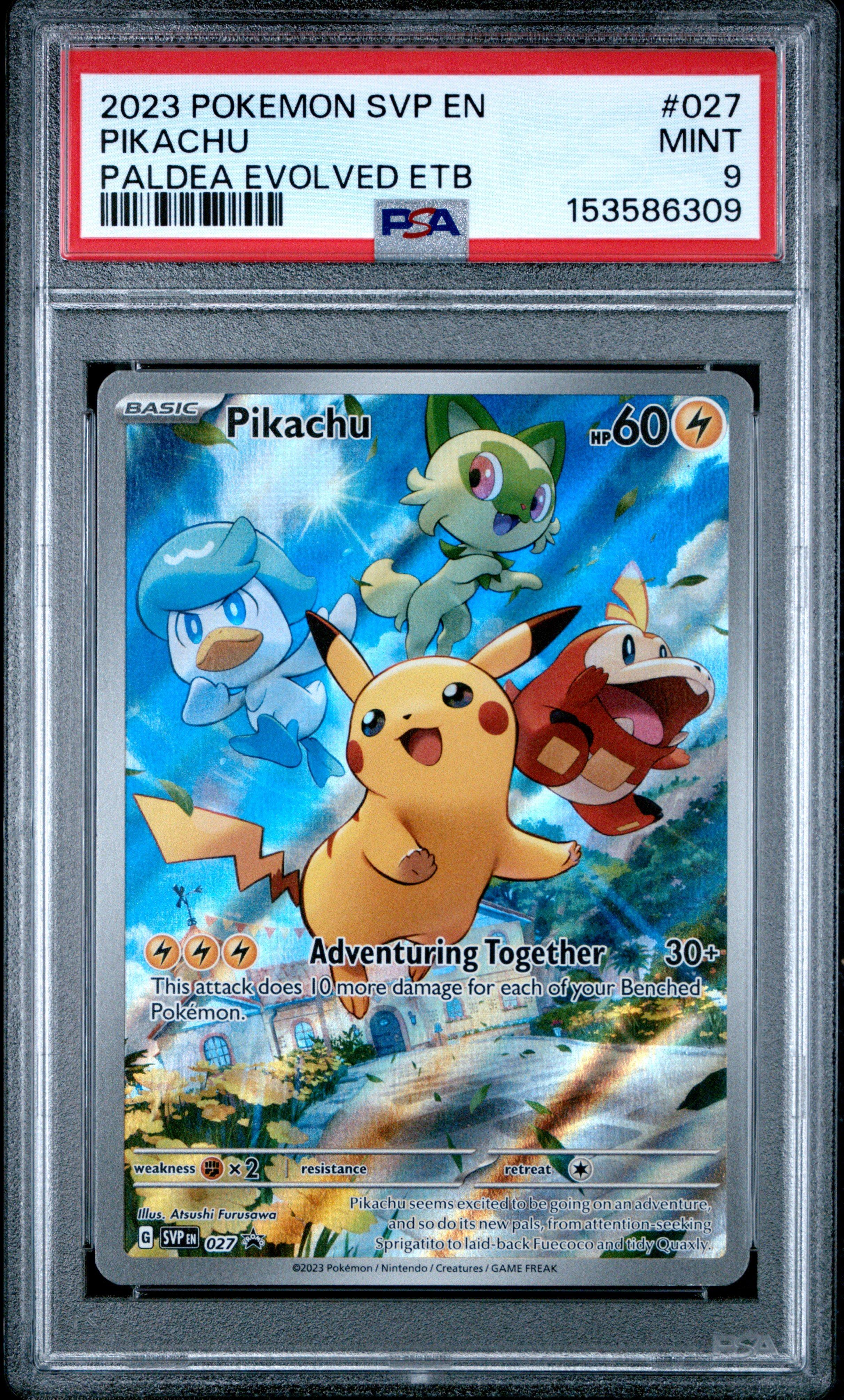 PSA9 ピカチュウ SVP027 Paldea Evolved ET 2023 Pokemon Svp En-sv Black Star Promo 027 Pikachu Paldea Evolved
