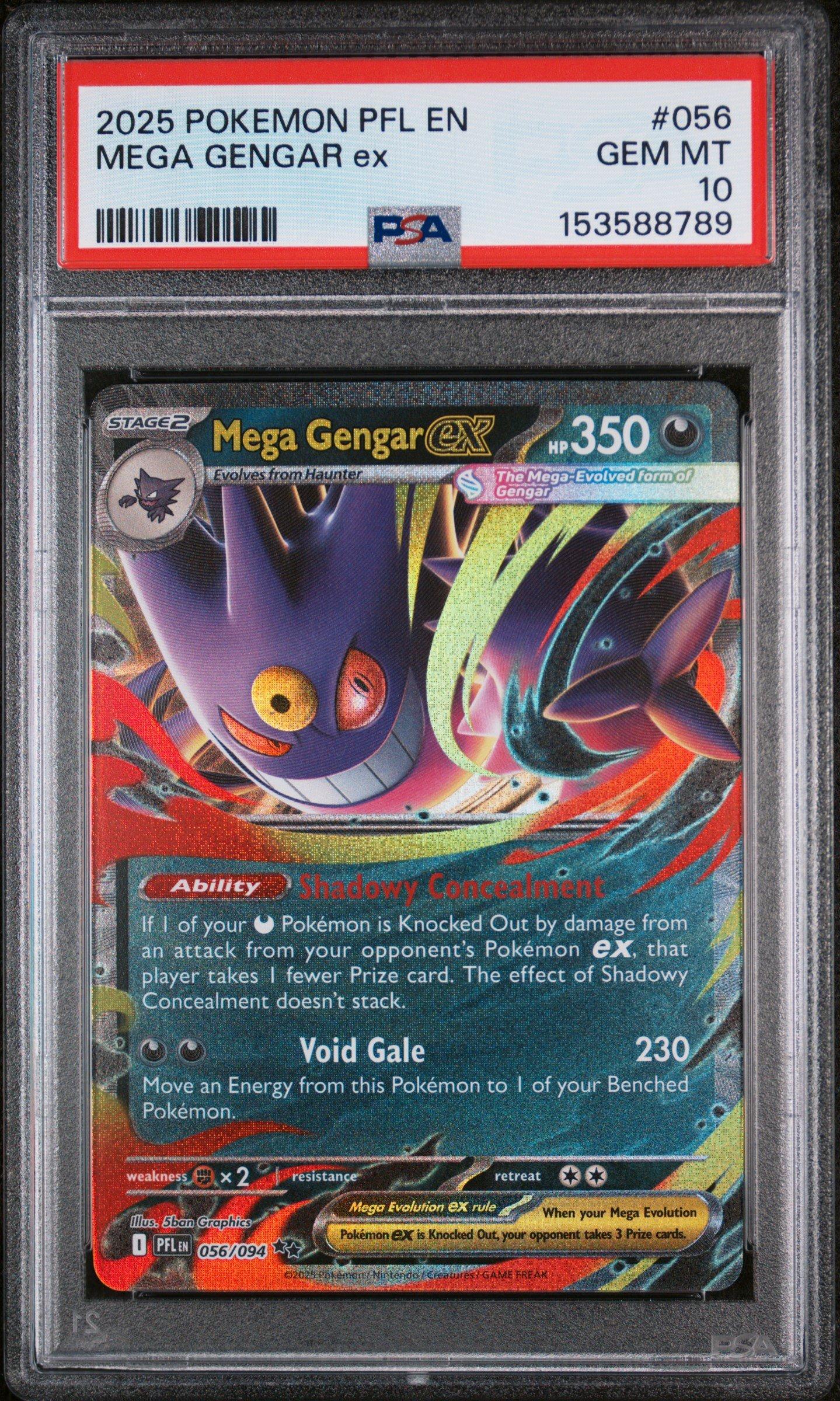2025 Pokemon Pfl En-phantasmal Flames 056 Mega Gengar Ex PSA 10