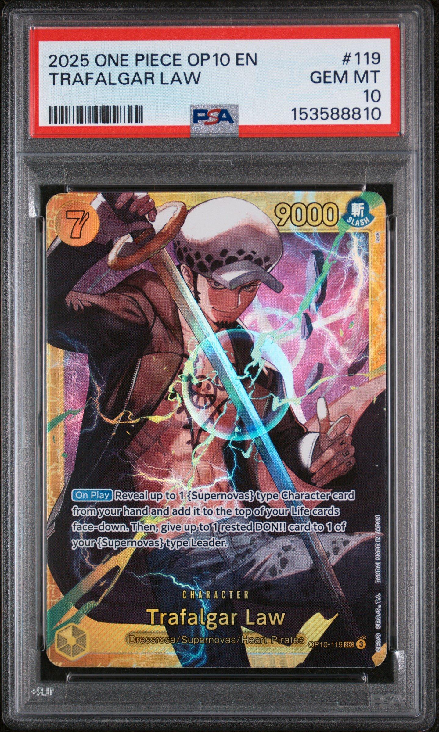 ヴァイス オーバーロード「救国の英雄」PR優勝景品 psa10 2025 One Piece Op10-royal Blood 119 Trafalgar Law PSA 10 Graded