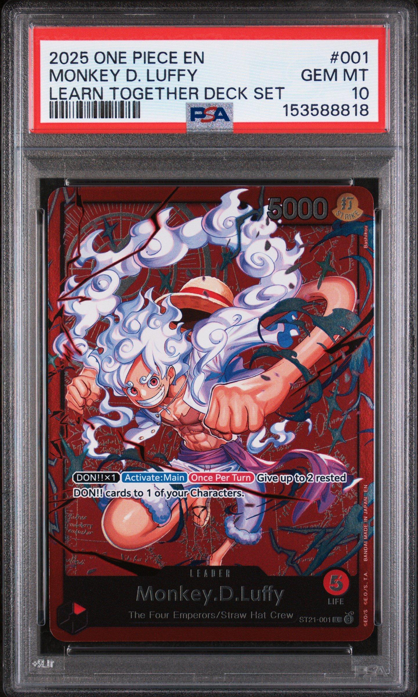 2025 One Piece Learn Together Deck Set 001 Monkey D. Luffy PSA 10