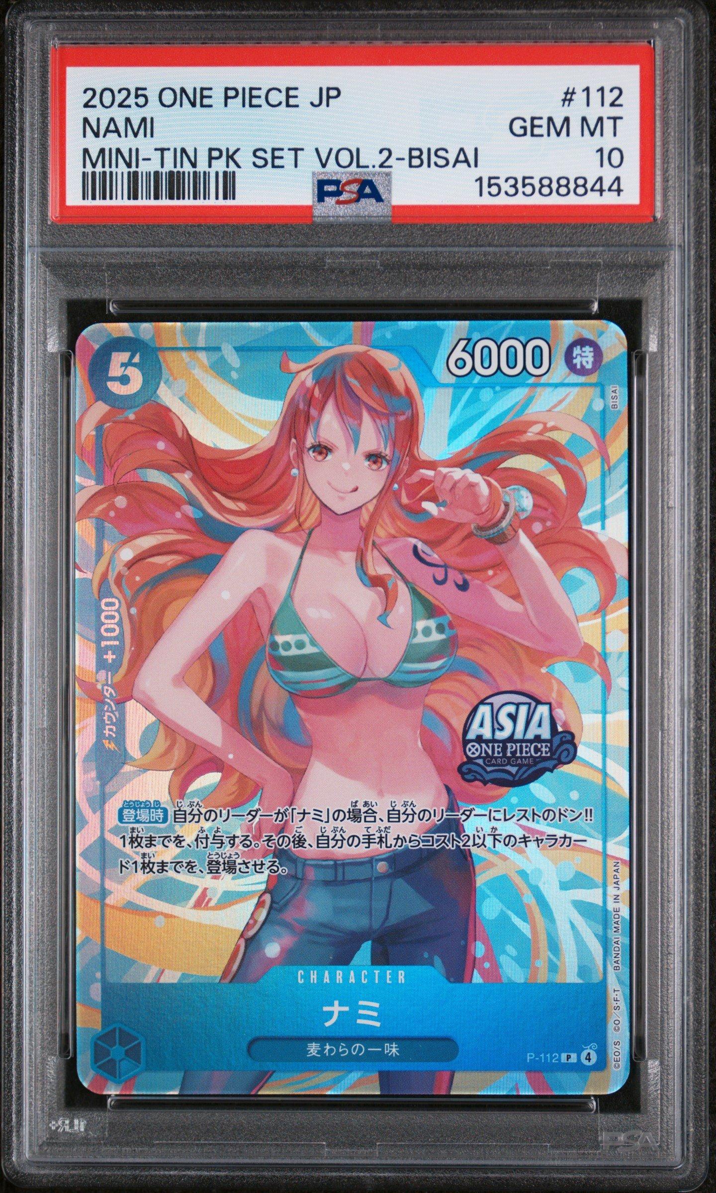 2025 One Piece Japanese Mini-tin Pack Set Vol.2 112 Nami Bisai PSA