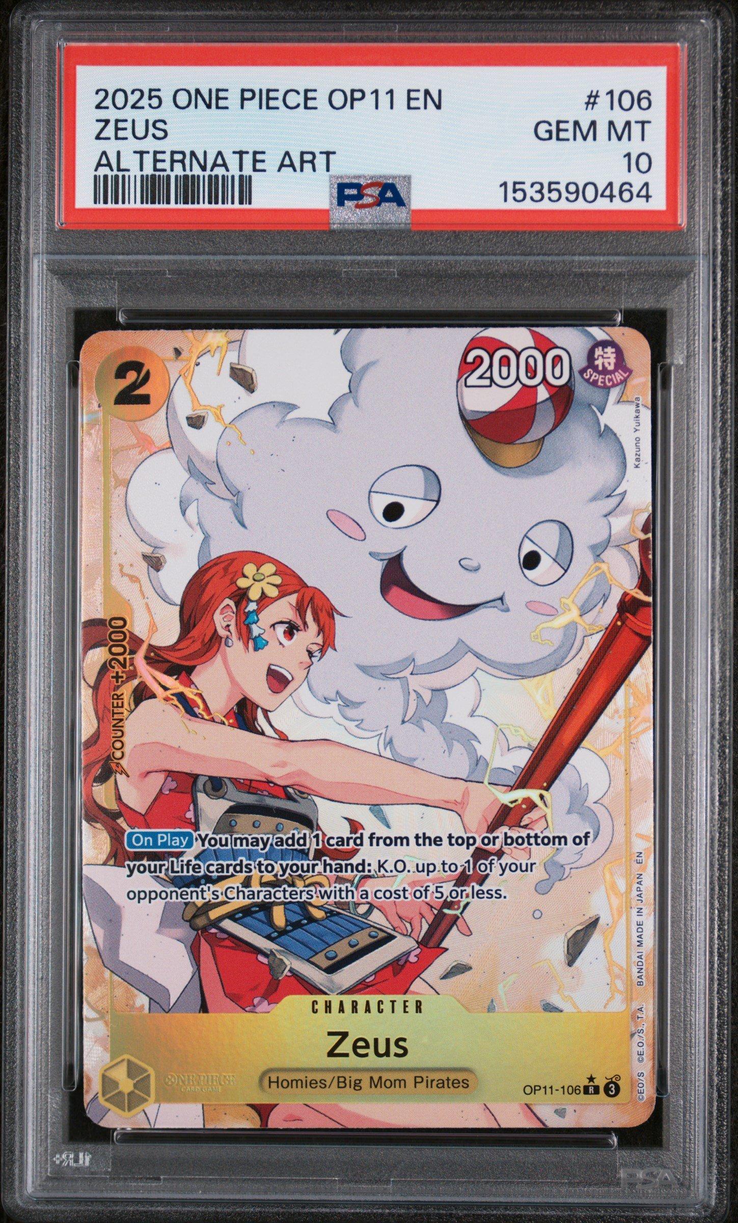 2025 One Piece Op11-a Fist Of Divine Speed 106 Zeus Alternate Art