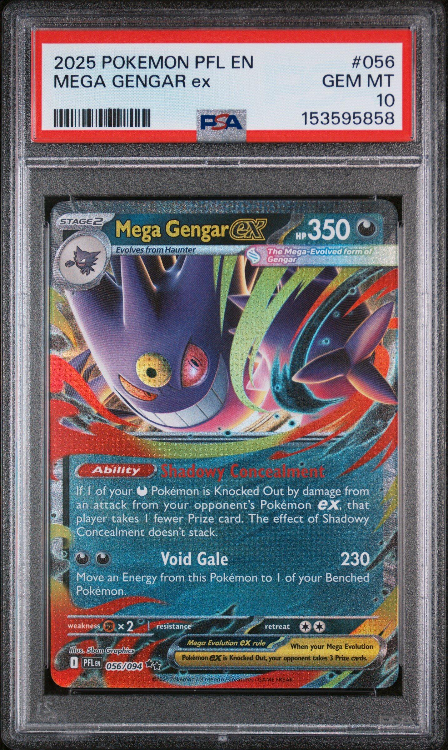 2025 Pokemon Pfl En-phantasmal Flames 056 Mega Gengar Ex PSA 10