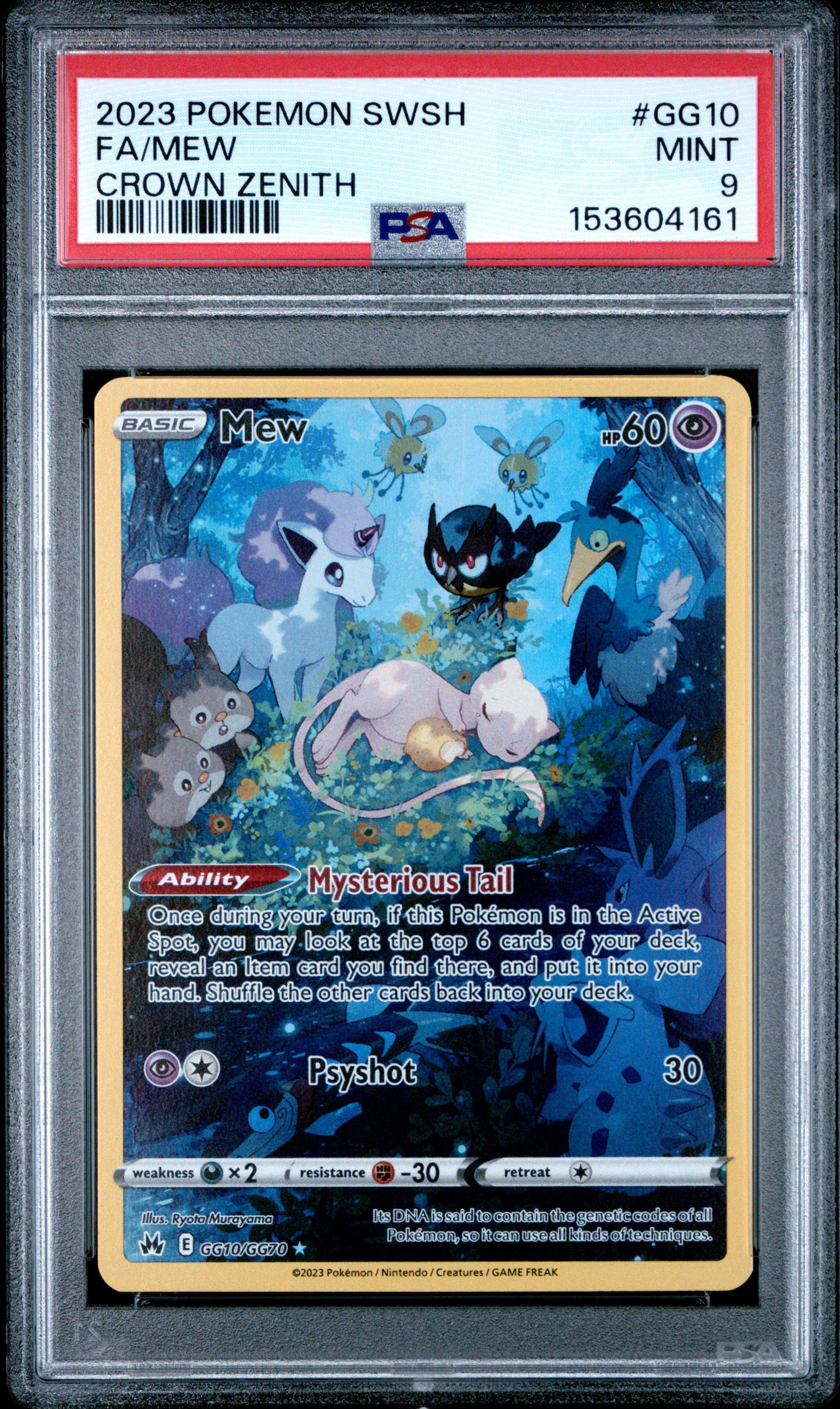2023 Pokemon Sword And Shield Crown Zenith Gg10 Full Art/mew PSA 9