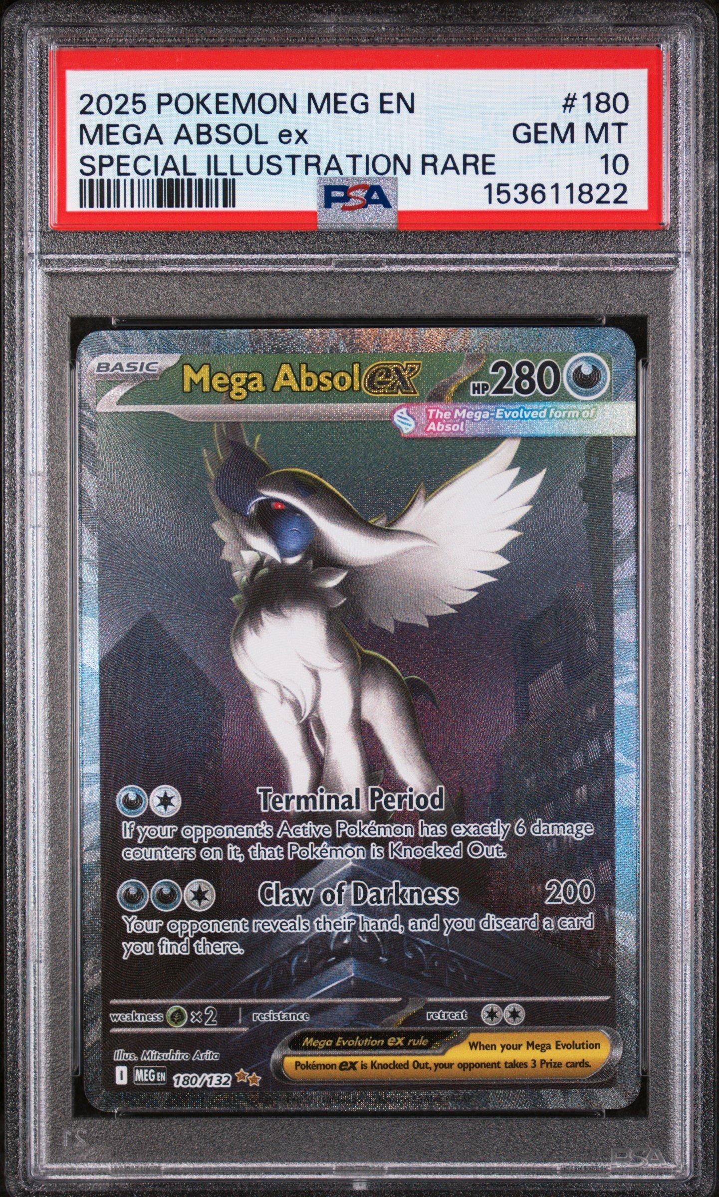 2025 Pokemon Meg En-mega Evolution 180 Mega Absol Ex Special Illustration  Rare PSA 10 Graded Card | GameStop