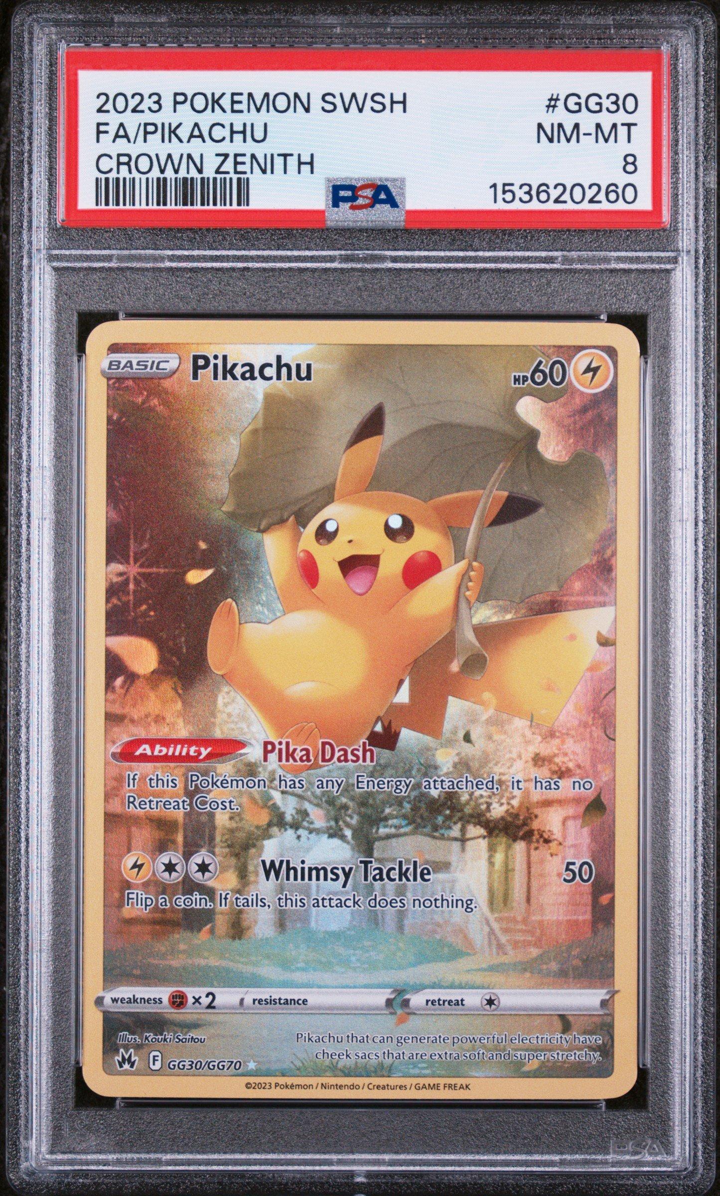 2023 Pokemon Sword And Shield Crown Zenith Gg30 Full Art/pikachu PSA 8  Graded Card | GameStop