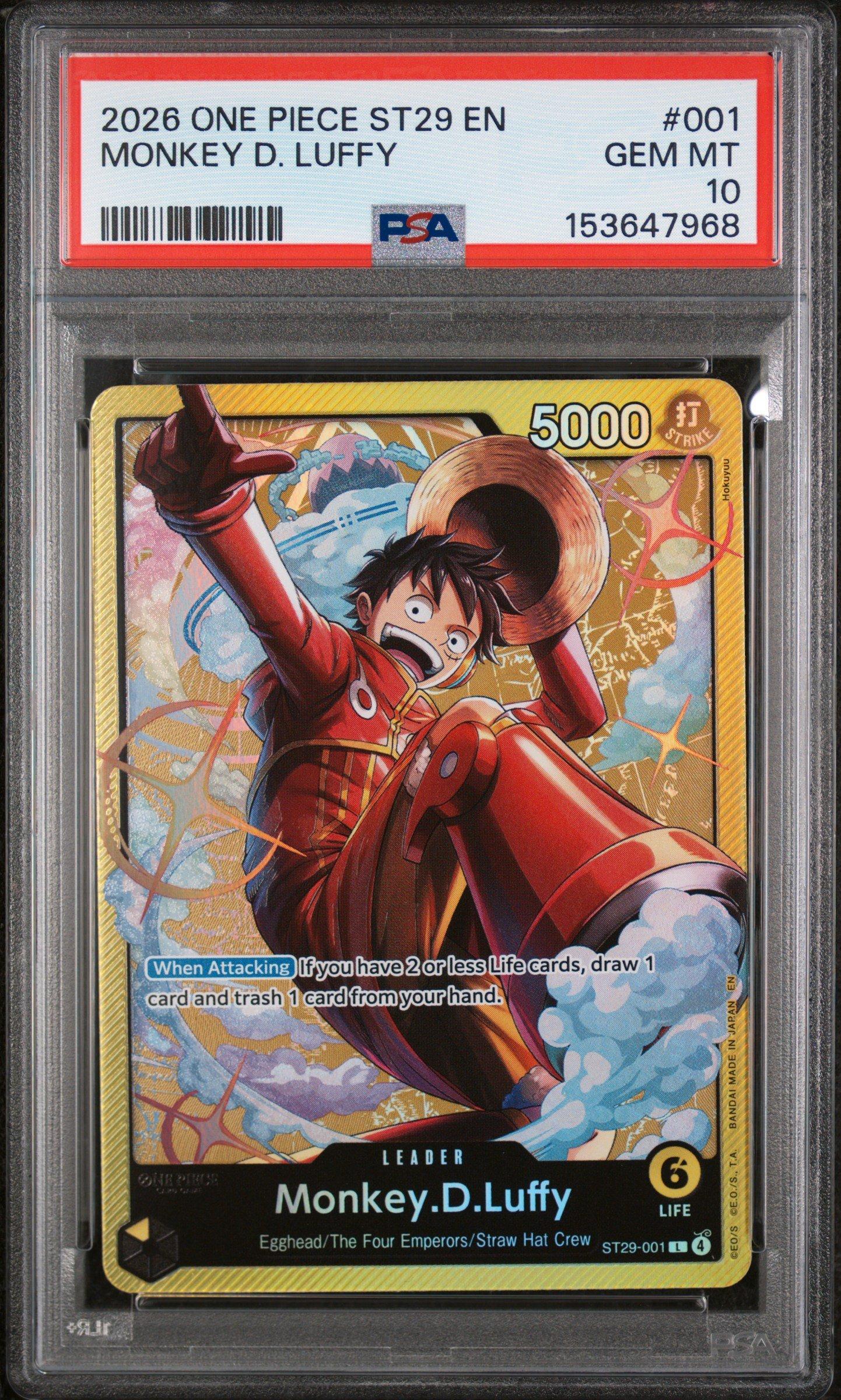 2026 One Piece Starter Deck St29-egghead 001 Monkey D. Luffy PSA