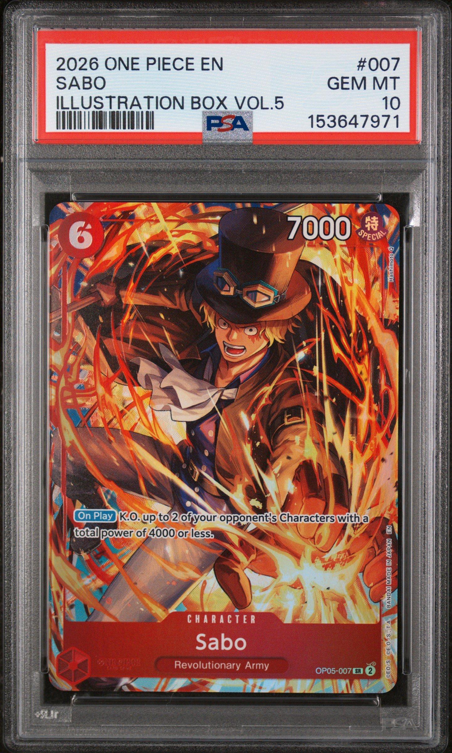 2026 One Piece Promos 007 Sabo Illustration Box Vol.5 PSA 10