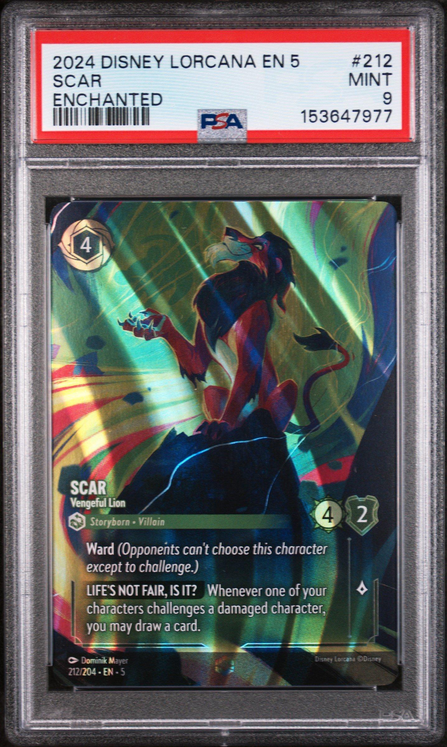 2024 Disney Lorcana En 5-shimmering Skies 212 Scar - Vengeful Lion