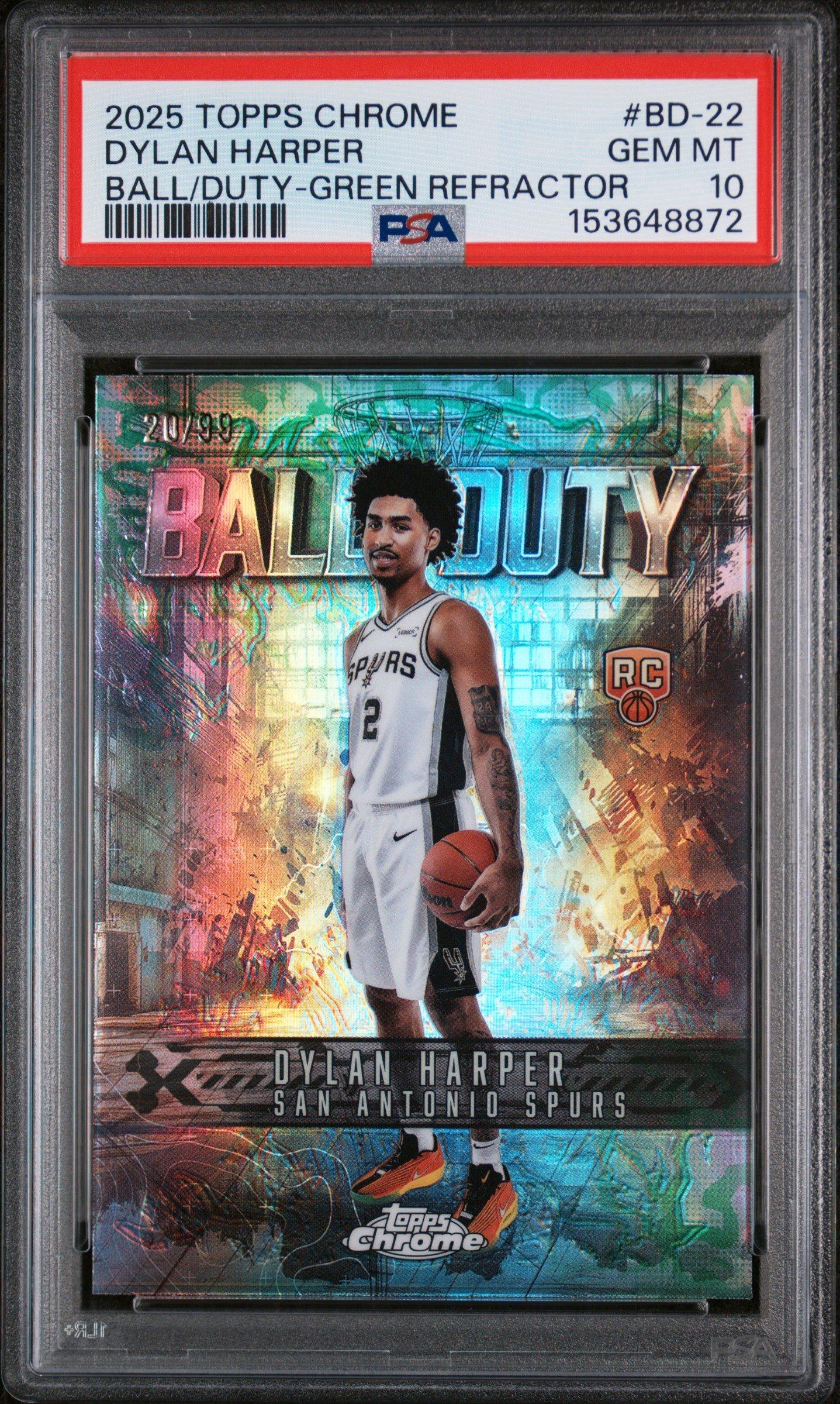 2025 Topps Chrome Ball Of Duty Bd-22 Dylan Harper Green Refractor