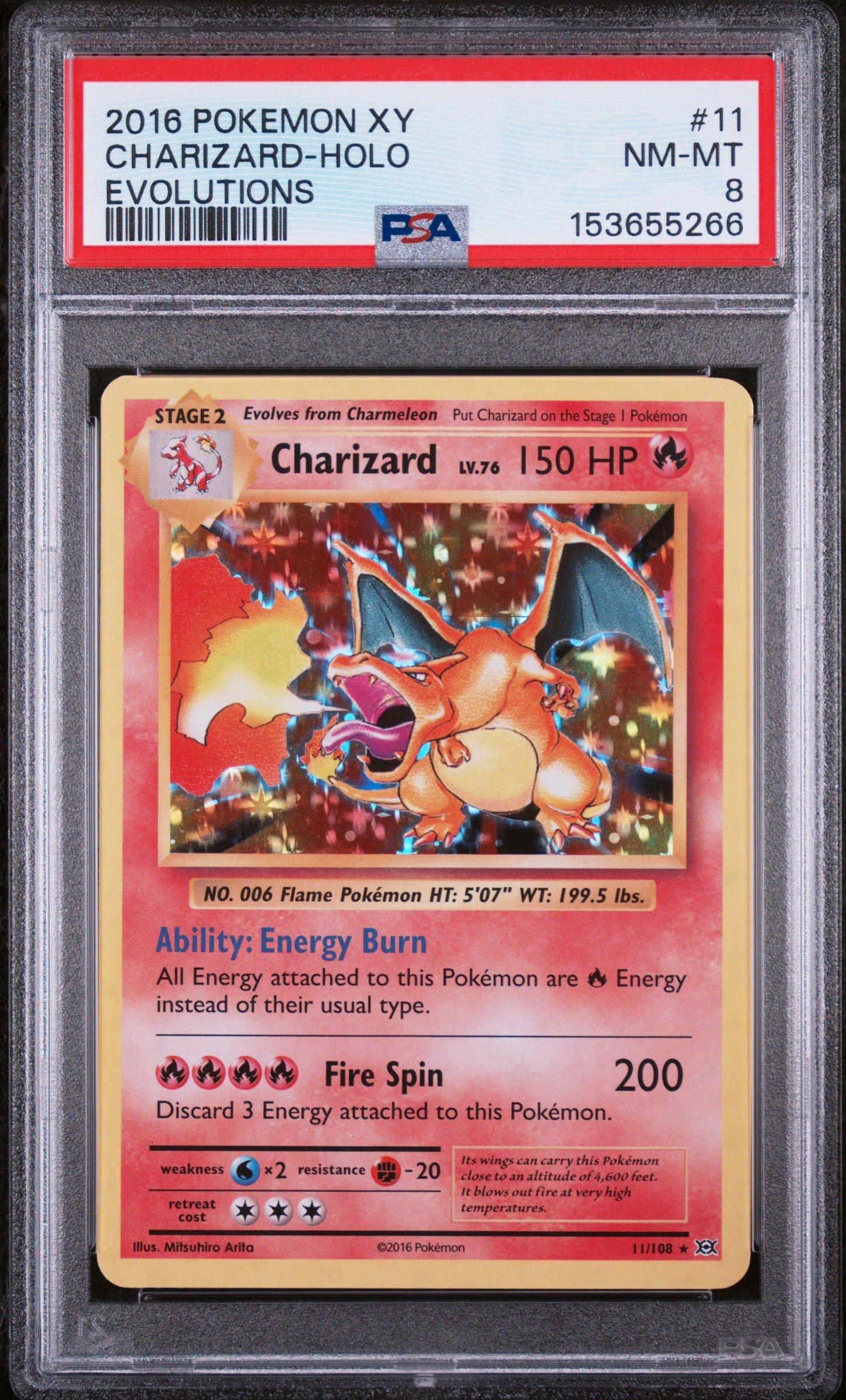 2016 Pokemon Xy Evolutions 11 Charizard-holo PSA 8 Graded Card