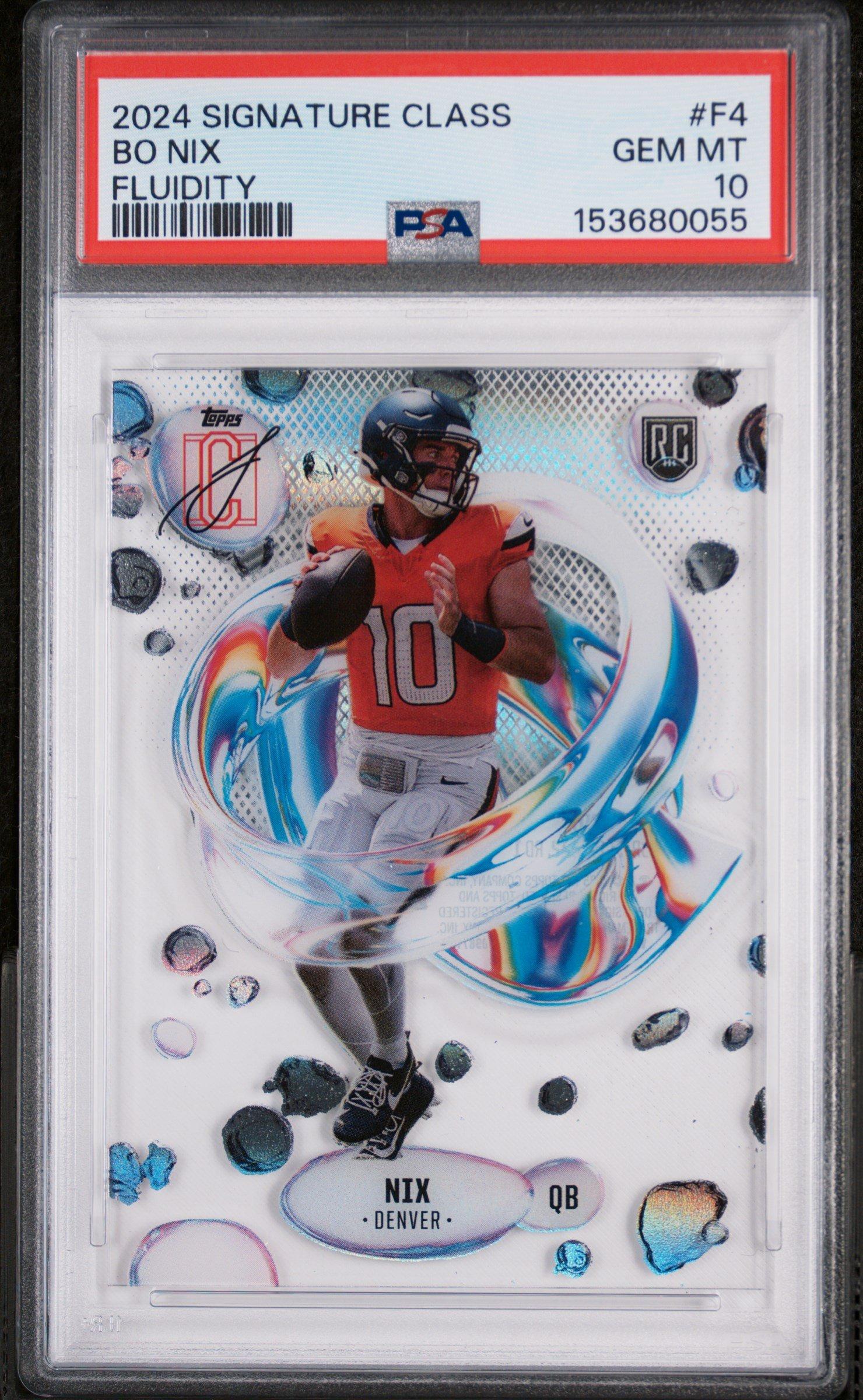 bo nix graded rookie card Bo Nix 2024 Donruss Downtown Rookie Card PSA Gem Mint 10!