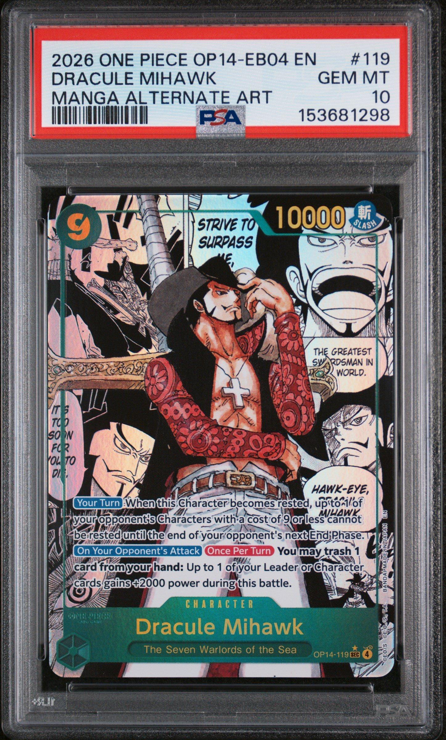 2026 One Piece Op14-eb04-the Azure Sea's Seven 119 Dracule Mihawk